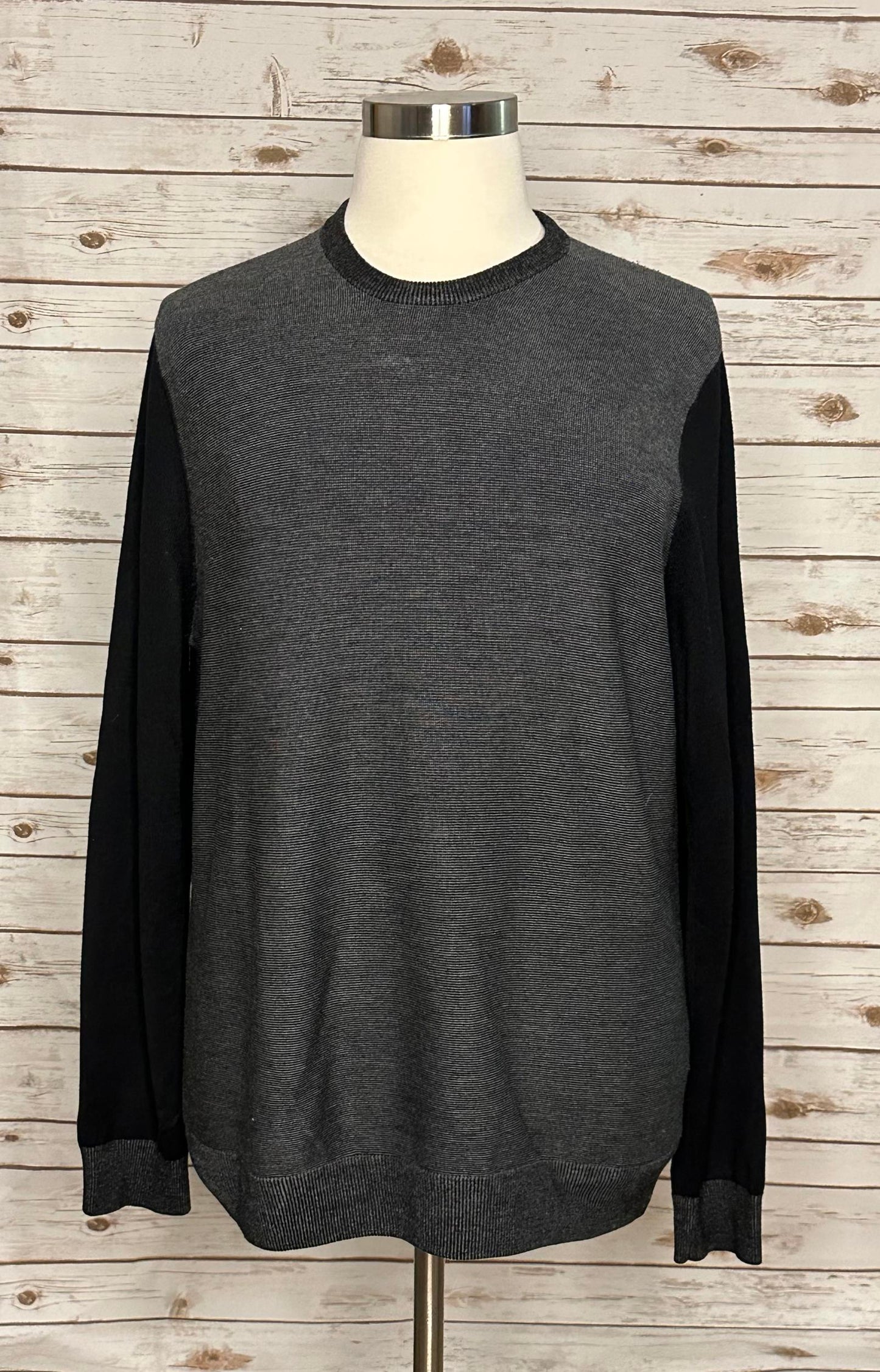 Vince 100% wool grey and black colorblock sweater Size XL
