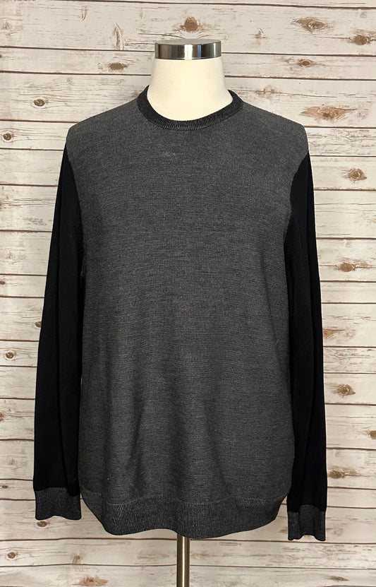 Vince 100% wool grey and black colorblock sweater Size XL
