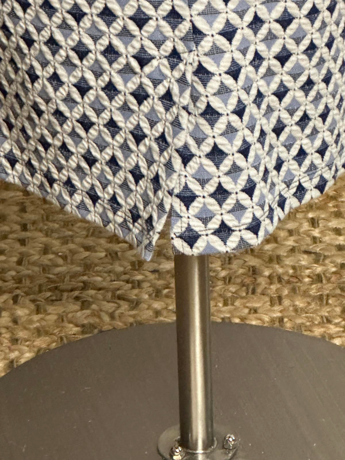 Zara Trafalac blue/white geometric textured bodycon pencil skirt Size Large