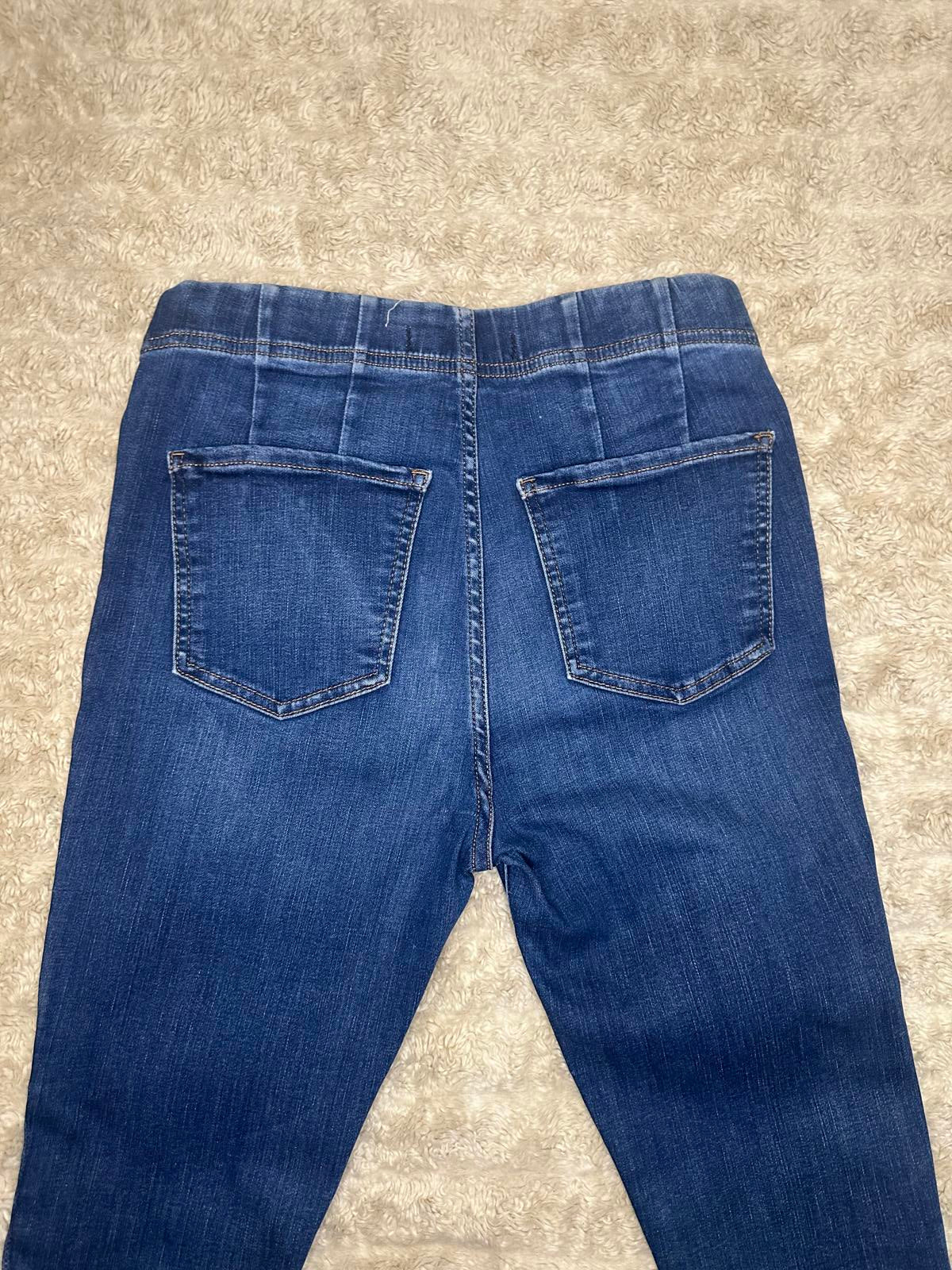 Free People medium wash pleated pull-on skinny denim jeans Size 28