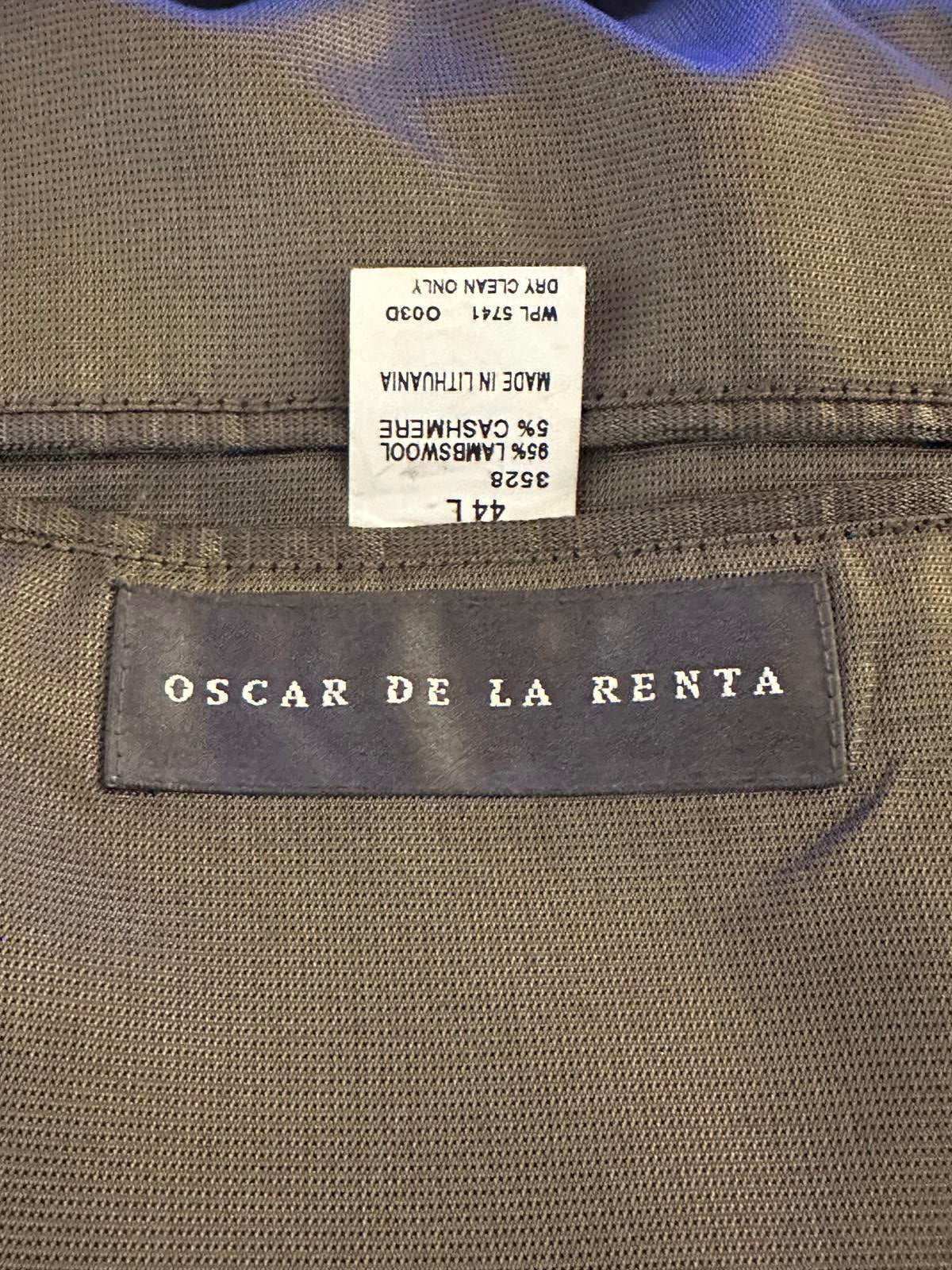 Oscar de la Renta wool/cashmere plaid single-breasted sportscoat/blazer Size 44L