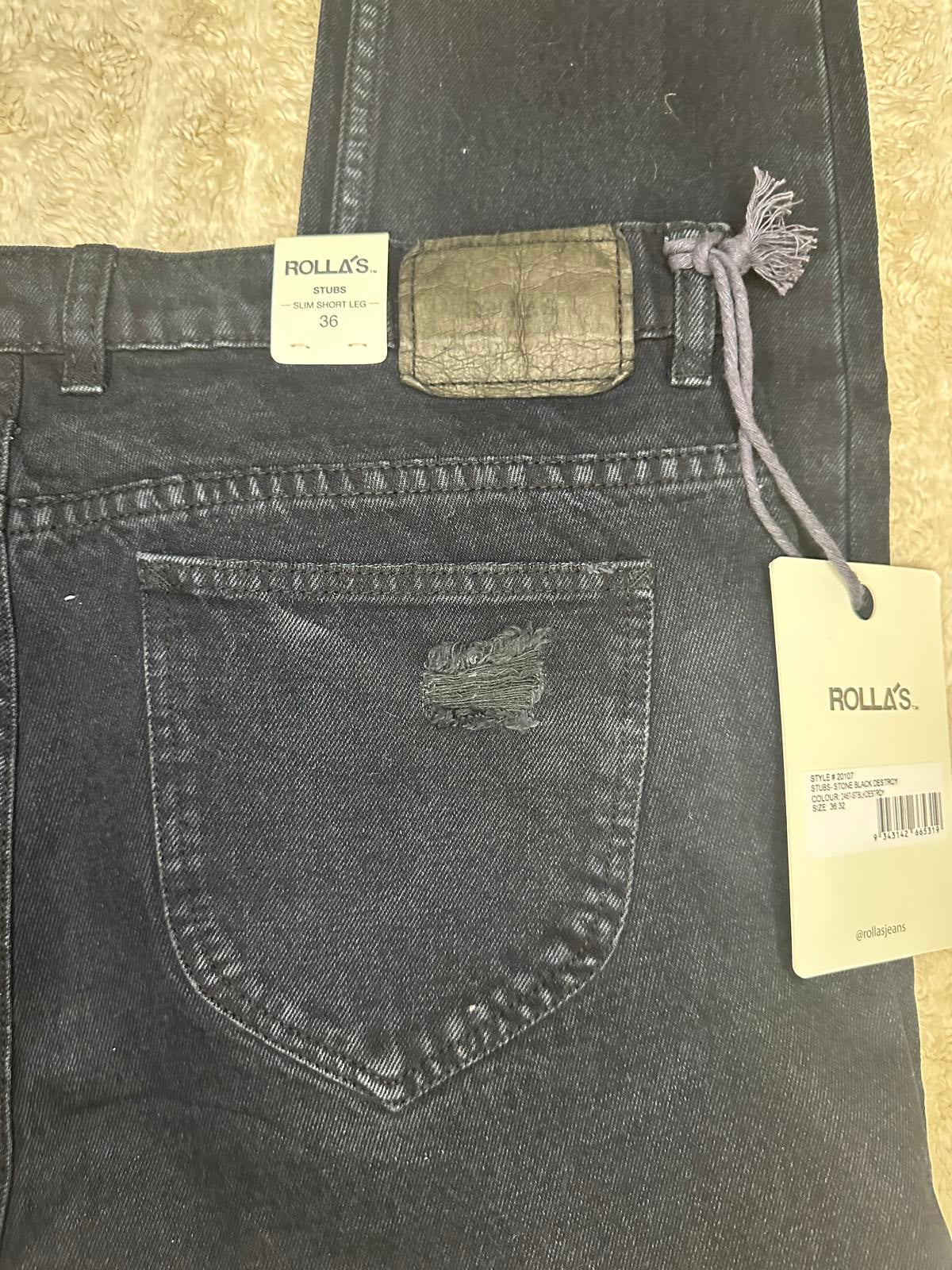 Rolla's Stubs Slim Short Leg jeans Size 36x32