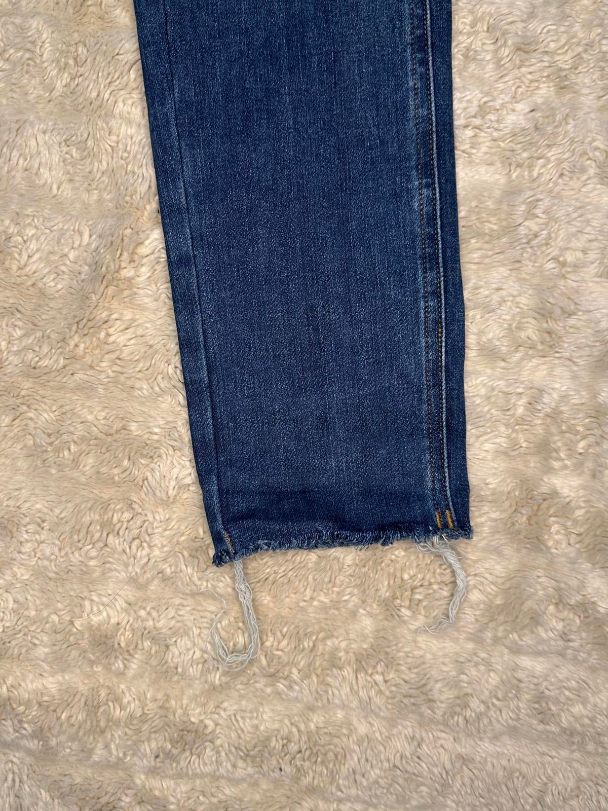 Madewell classic medium wash skinny frayed hem denim overalls Size XXS
