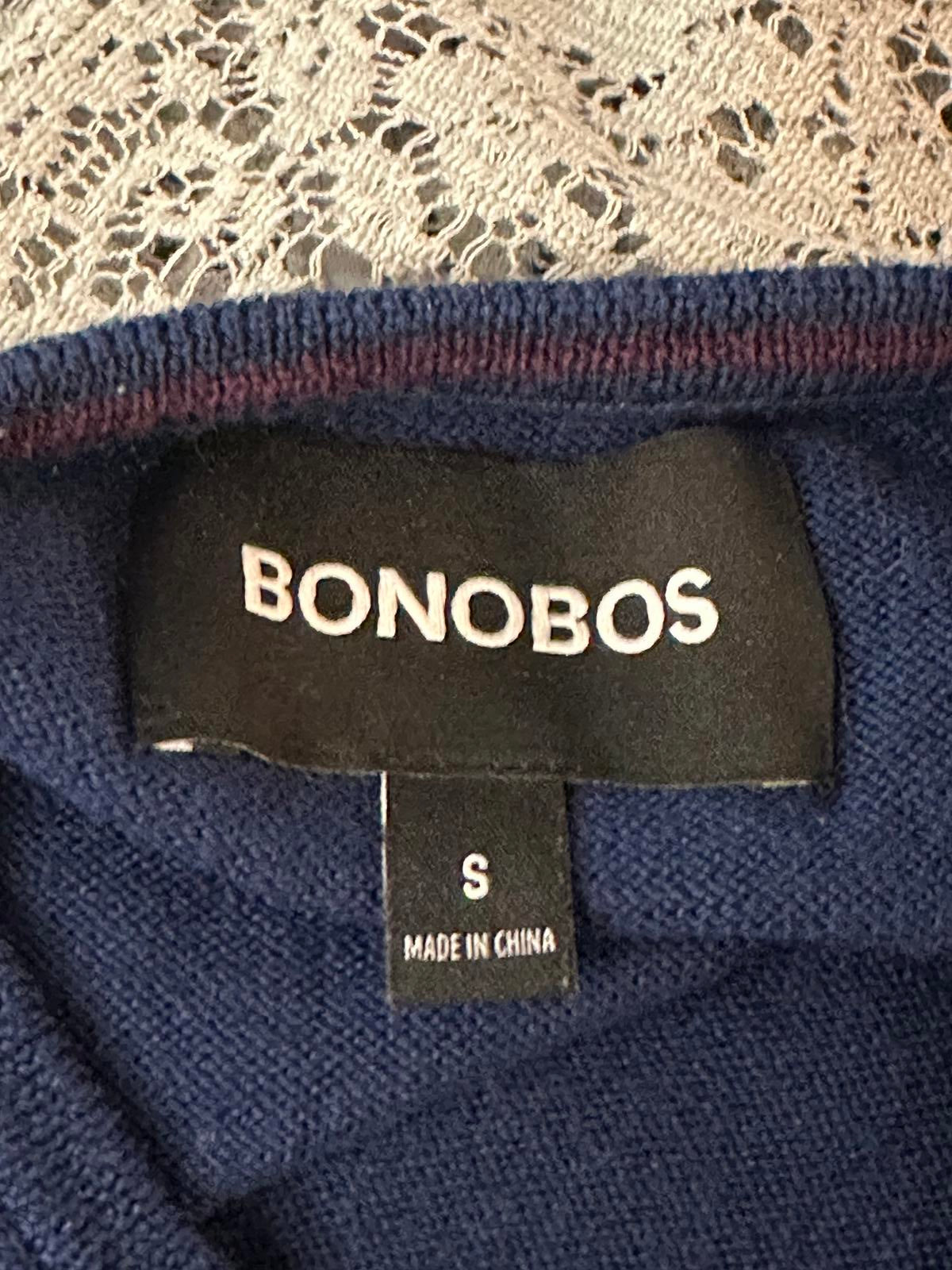 Bonobos classic navy 100% merino wool crew neck pullover sweater Size Small