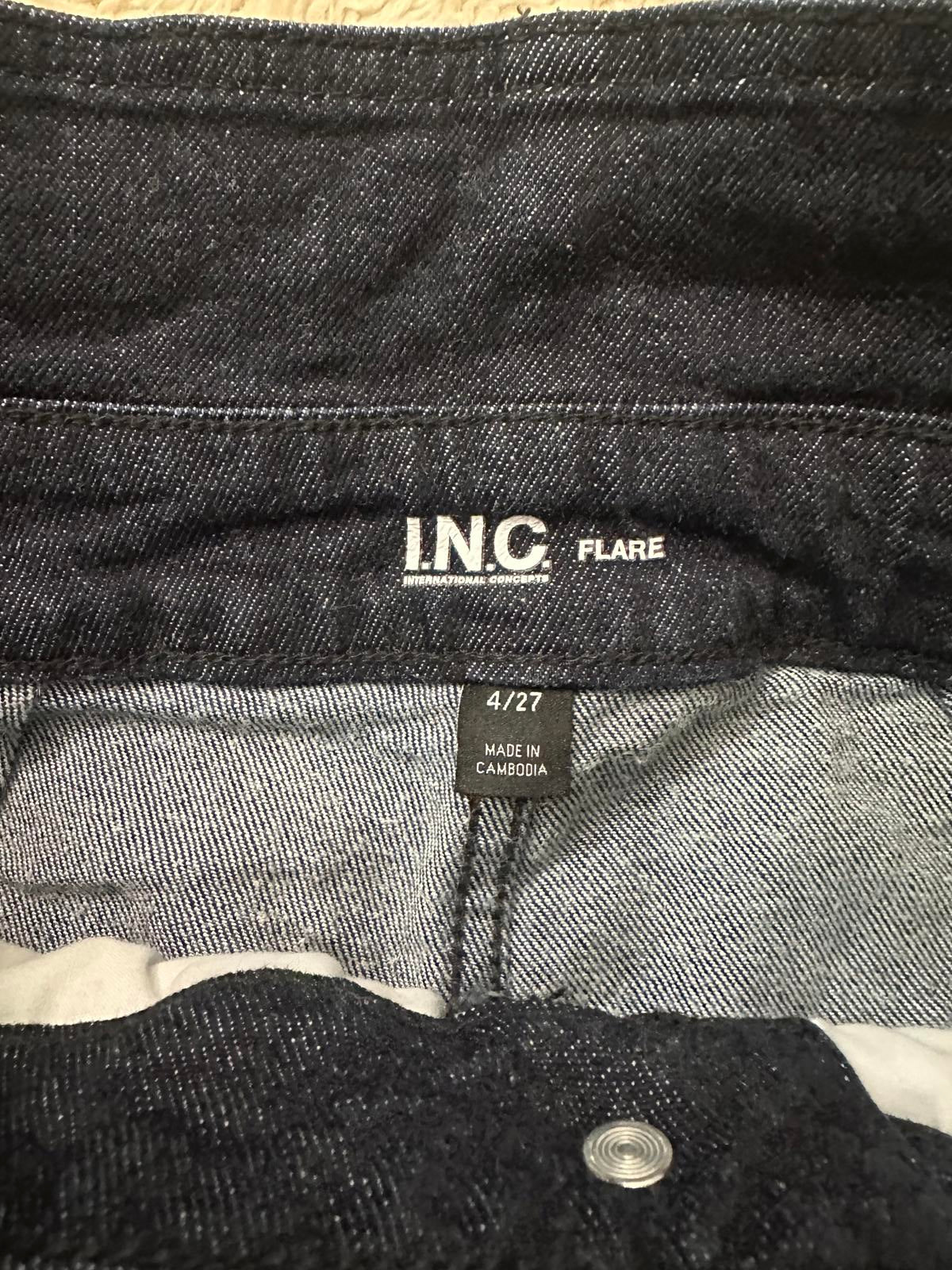 INC International Concept classic Flare high-waisted dark wash jeans Size 4/27