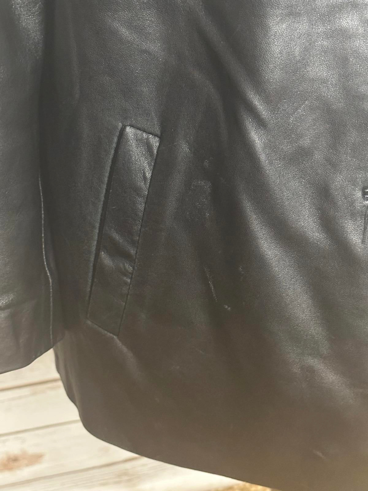 London Fog black leather jacket Size Large