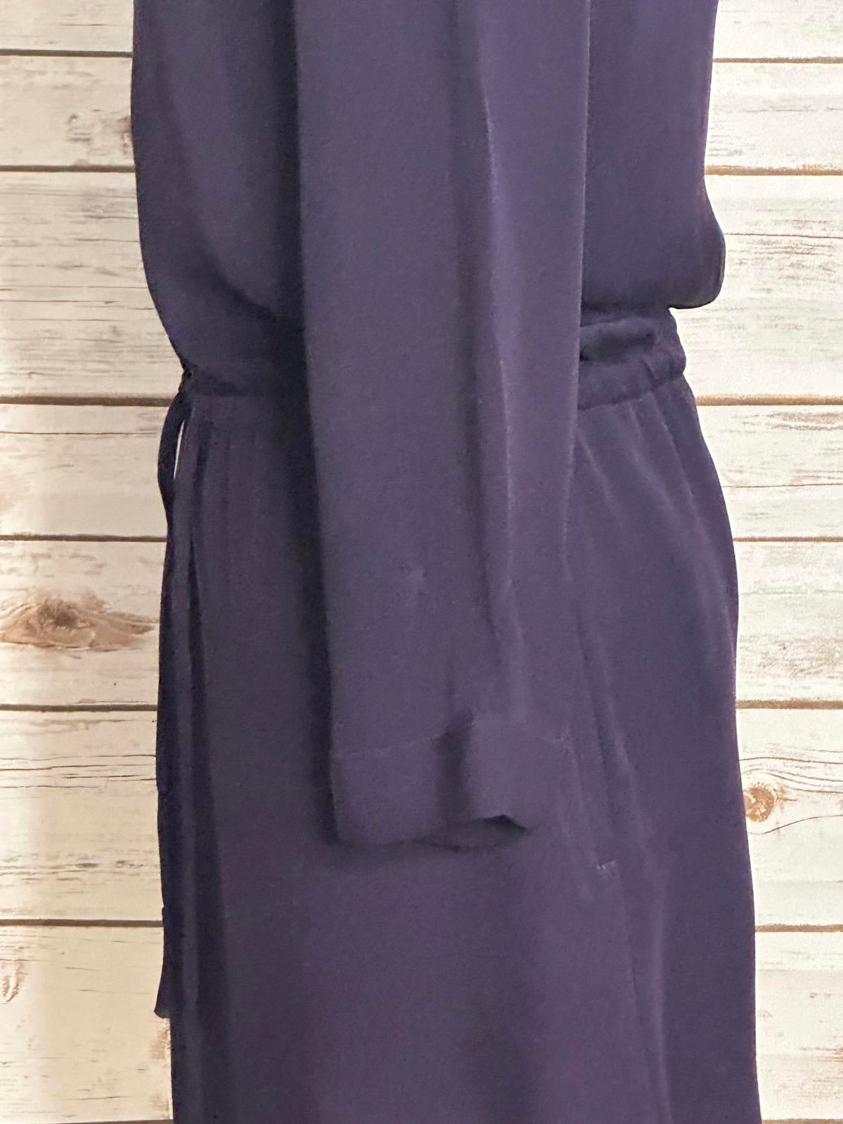Aritzia Babaton Bennett purple silk drawstring waist shirt mini dress Size XS