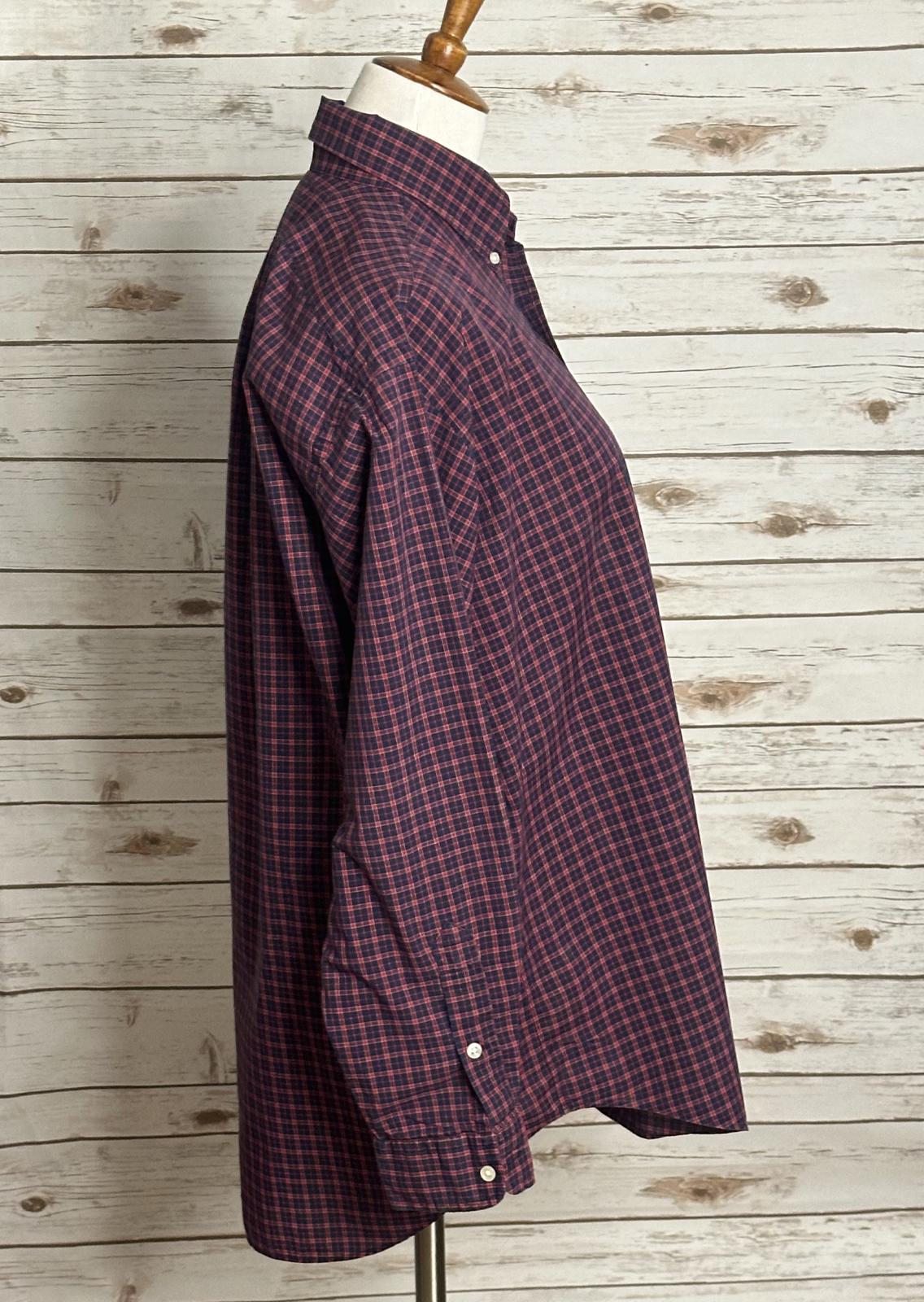 Ralph Lauren Blake classic red/navy cotton long sleeve button-down shirt Size M