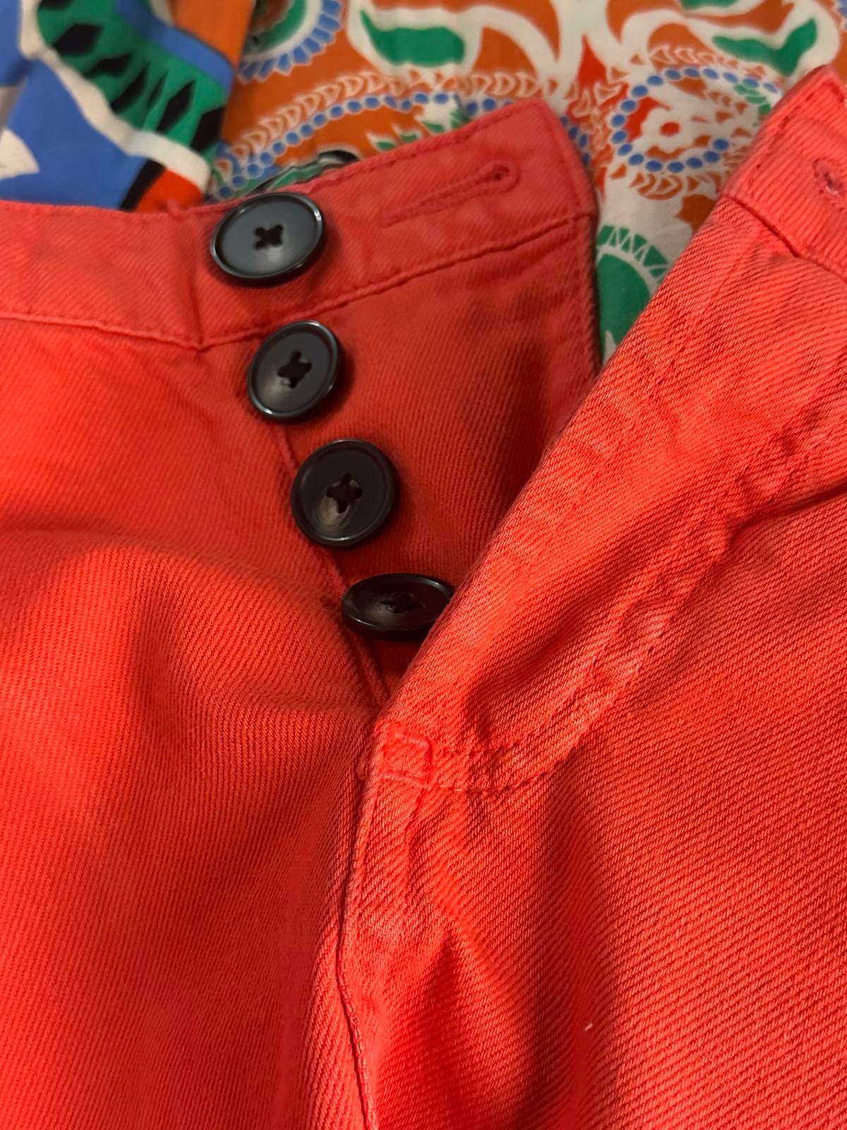 Urban Outfitters BDG coral cotton raw hem denim mini skirt Size Small