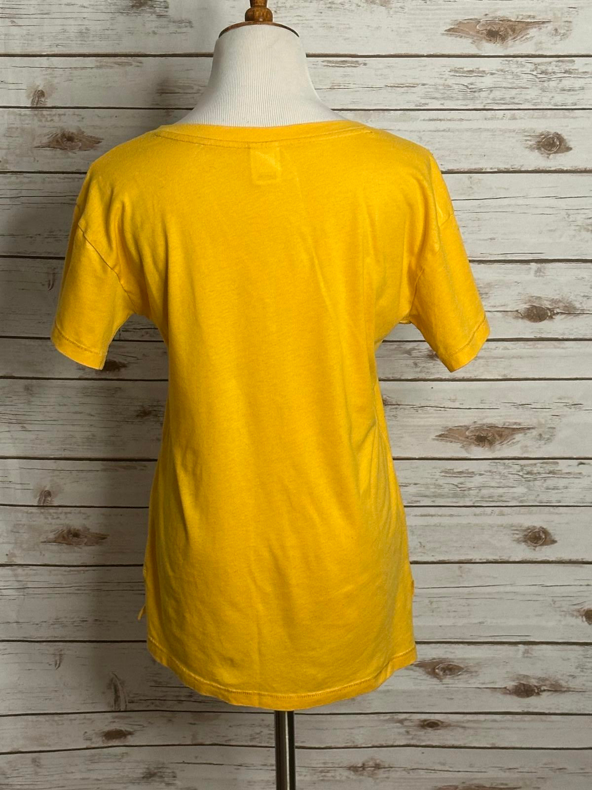 Victoria's Secret PINK yellow V-neck oversized boyfriend T-shirt Size XS