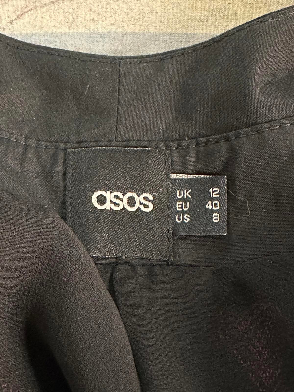 ASOS fuchsia/green geometric sequin open tuxedo jacket Size 8