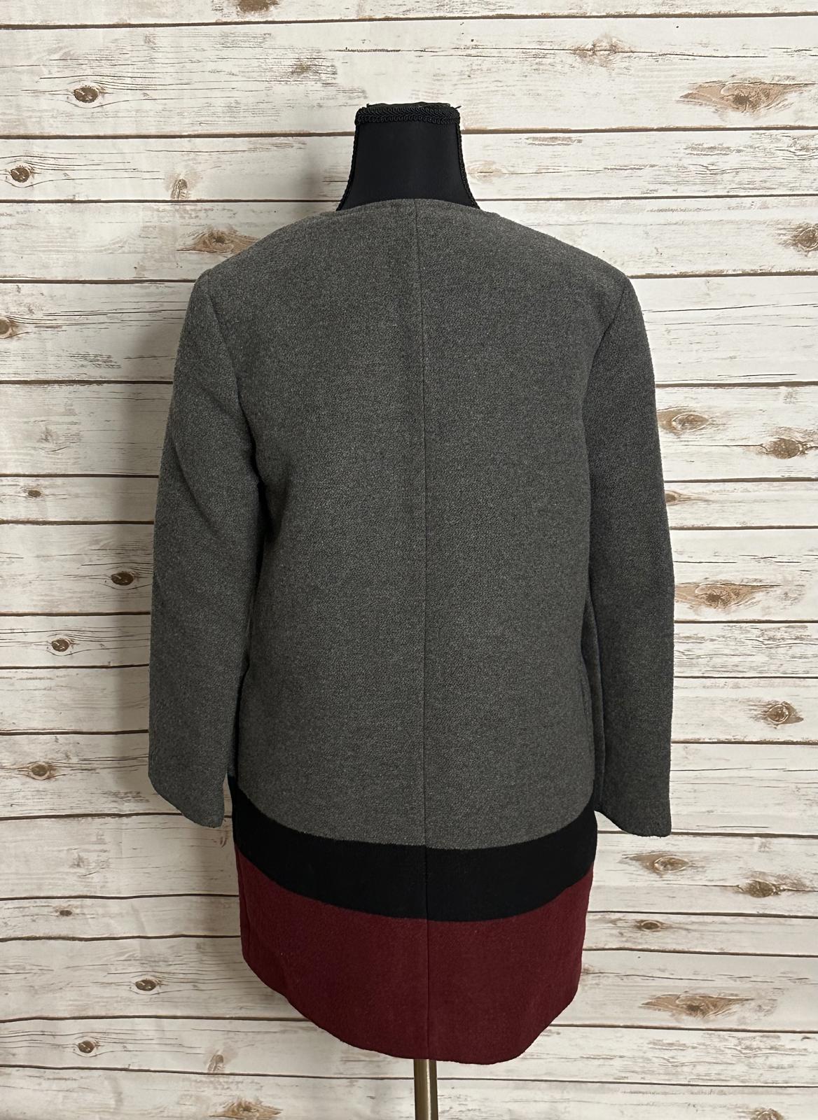 cupcakes and cashmere Carey colorblock wool-blend full zip overcoat Size XS