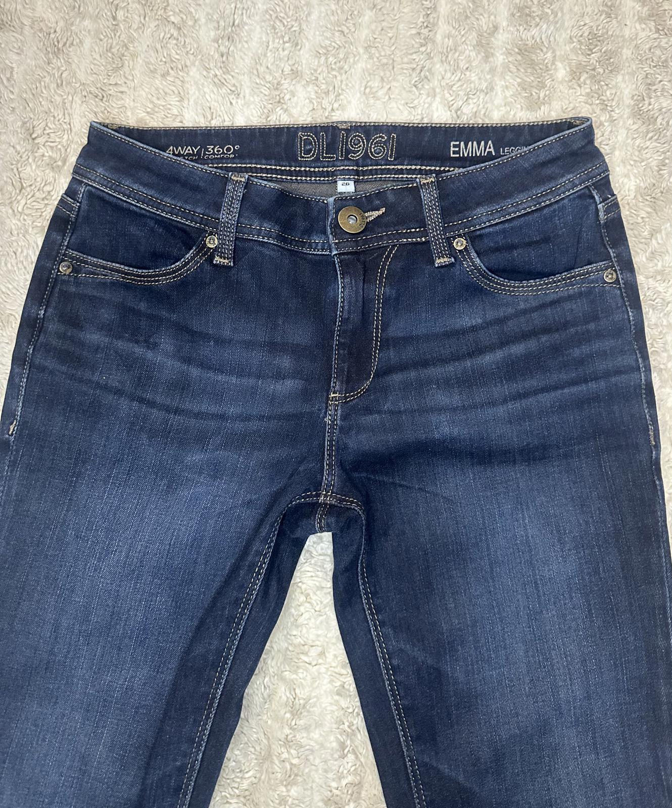 DL 1961 classic dark wash 4 Way stretch Emma legging jeans Size 26