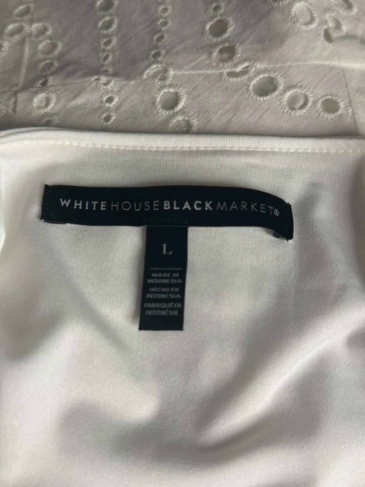 White House Black Market ivory casual MJ lace-up sleeveless tank Size Large