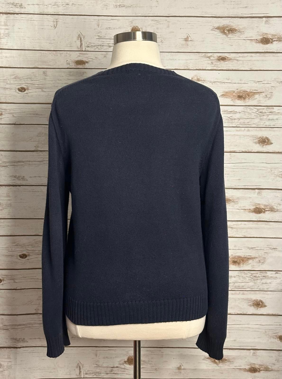 Polo Ralph Lauren navy cotton crewneck long sleeve pullover sweater Size Large