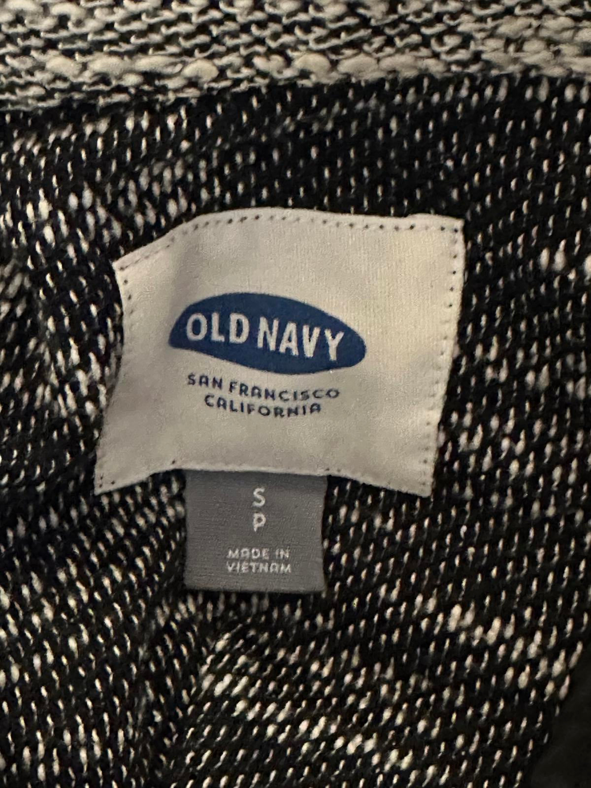 Old Navy black/white marled boucle moto long sleeve full zip jacket Size Small