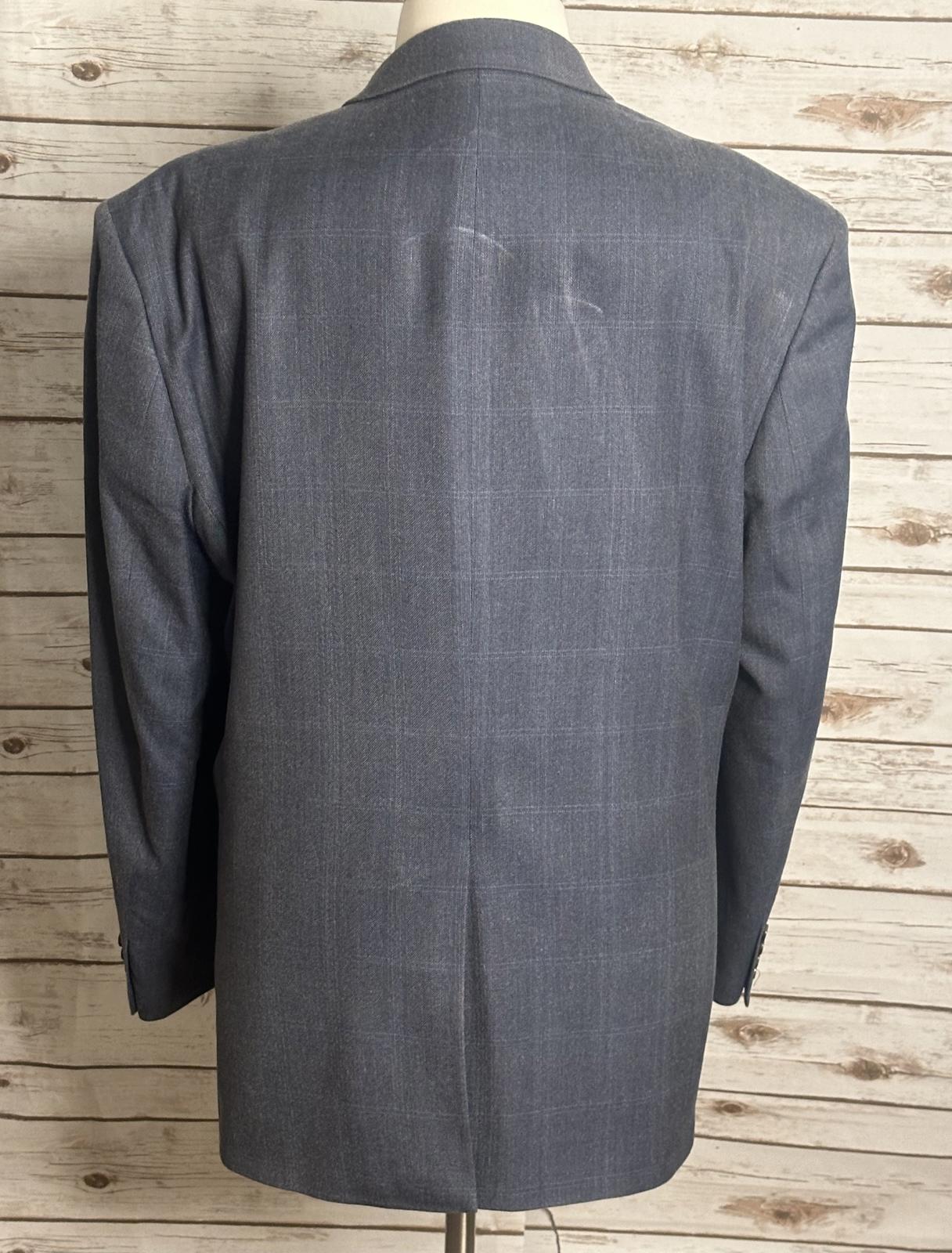 Lauren Ralph Lauren silk-wool single-breasted windowpane sportscoat/blazer 50R