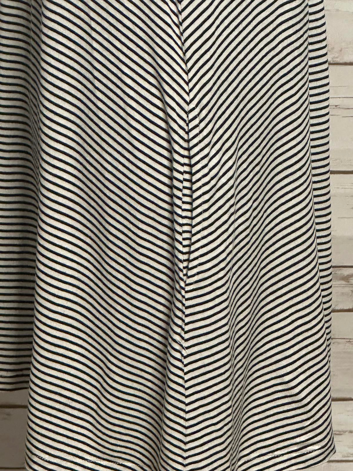 Roxy black/white striped 3/4 length sleeve jersey trapeze dress Size Small