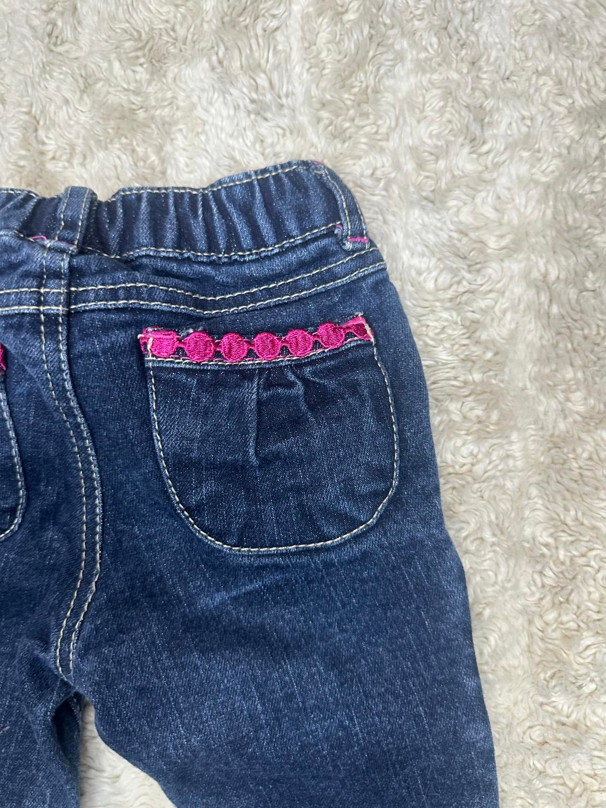 Gymboree pink embroidered jeans Size 6-12 Months