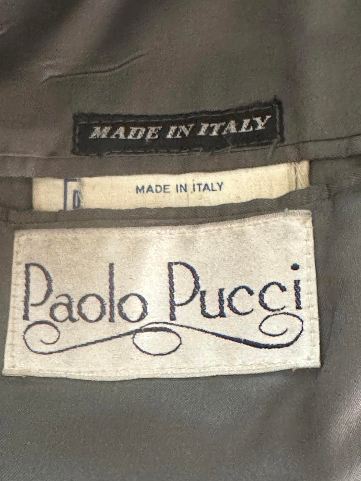 Vintage Pucci cashmere-wool double-breasted long coat 40L