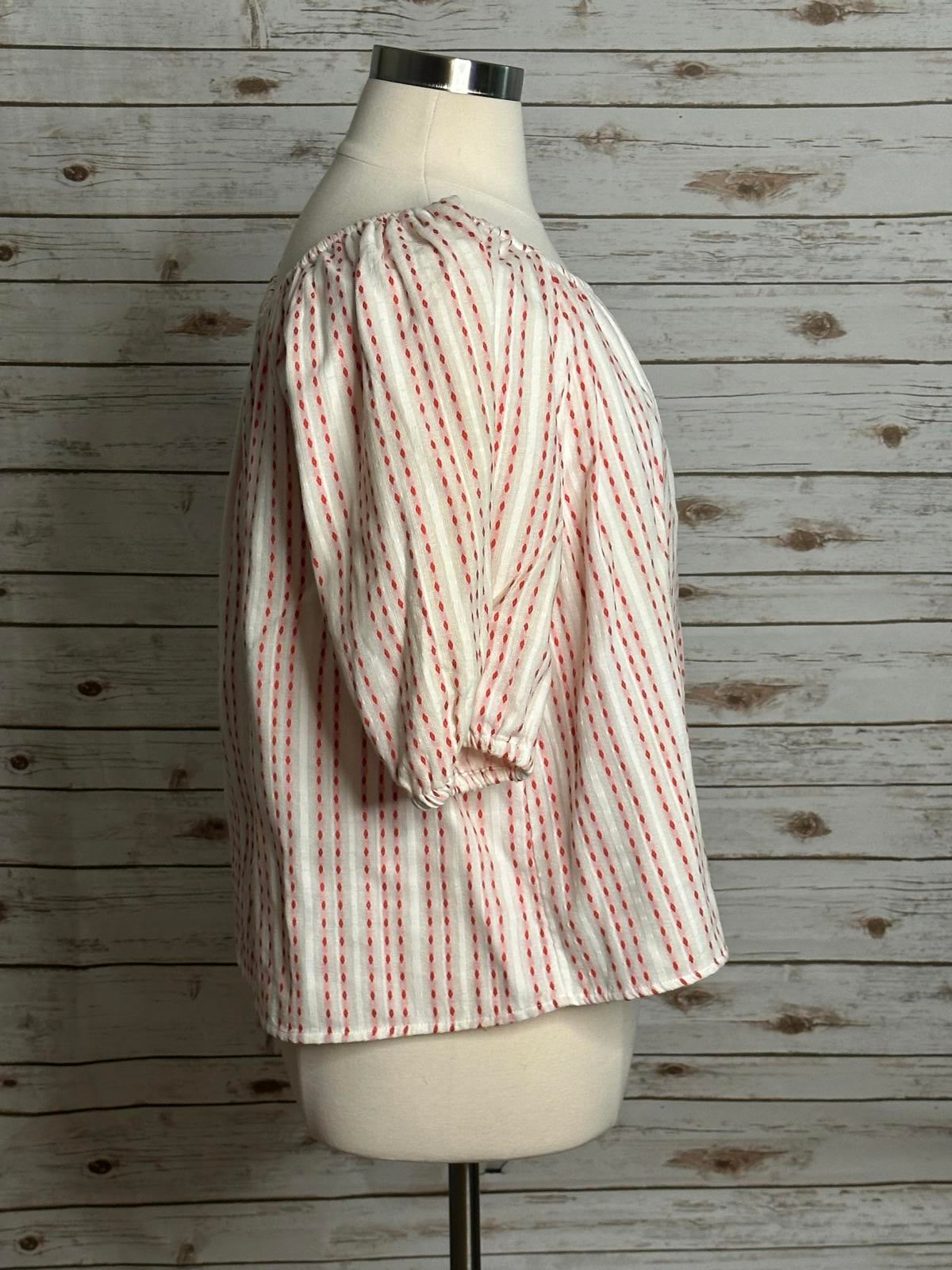 Universal Thread white and red cotton embroidered off-shoulder top Size XL