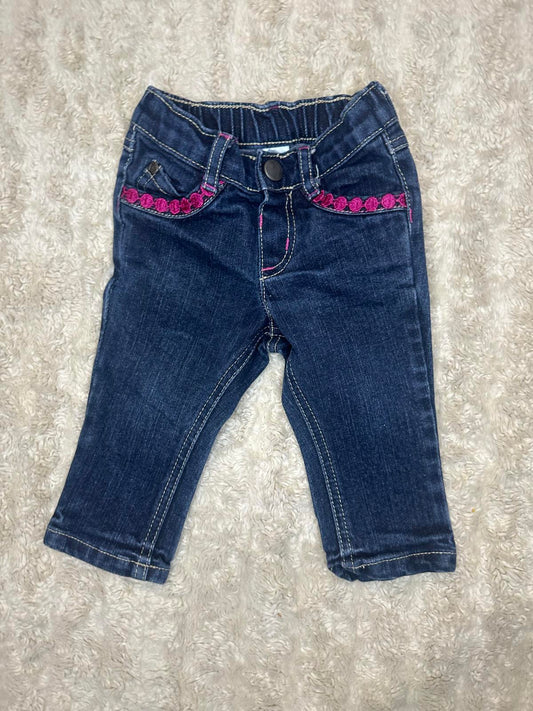 Gymboree pink embroidered jeans Size 6-12 Months