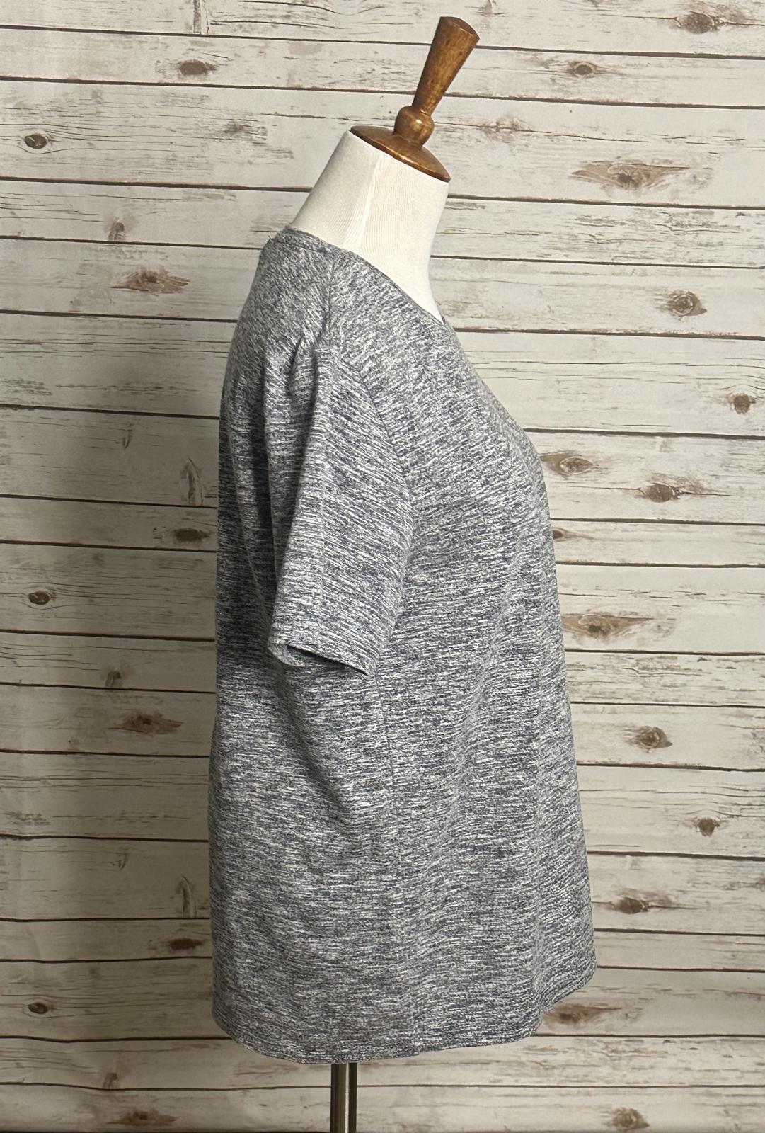 Reiss classic black/white marled short-sleeve crewneck t-shirt Size Large