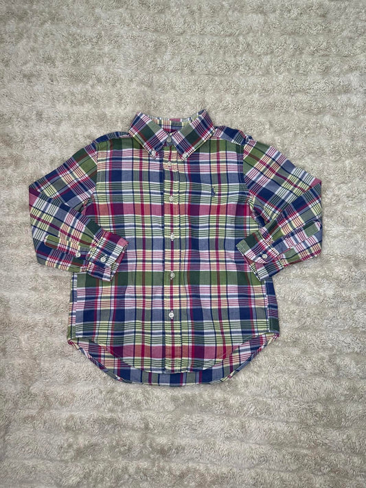 Ralph Lauren classic multicolored plaid button-down shirt Size 4/4T