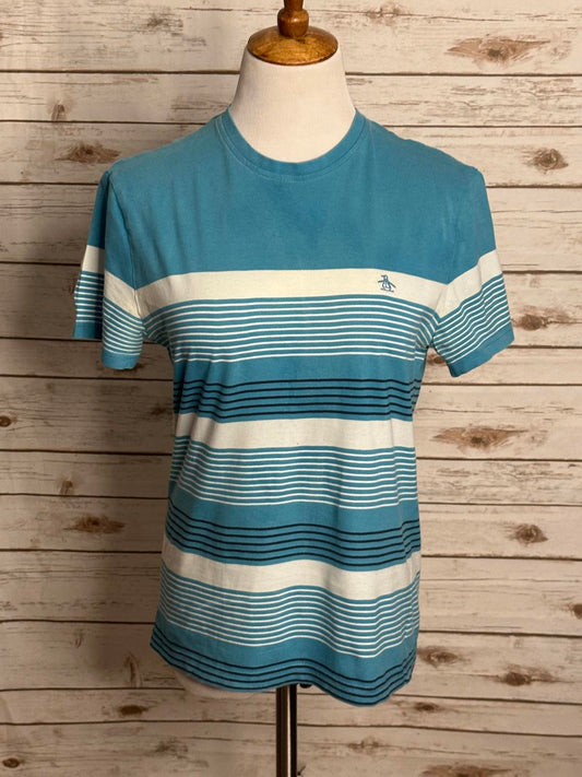 Original Penguin turquoise striped cotton short sleeve t-shirt Size Small