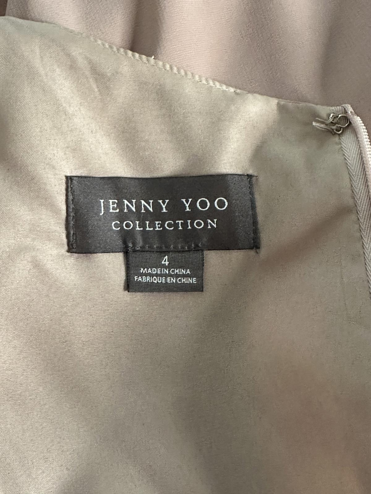 Jenny Yoo buff 'Blake' spaghetti strap flutter top formal evening dress Size 4