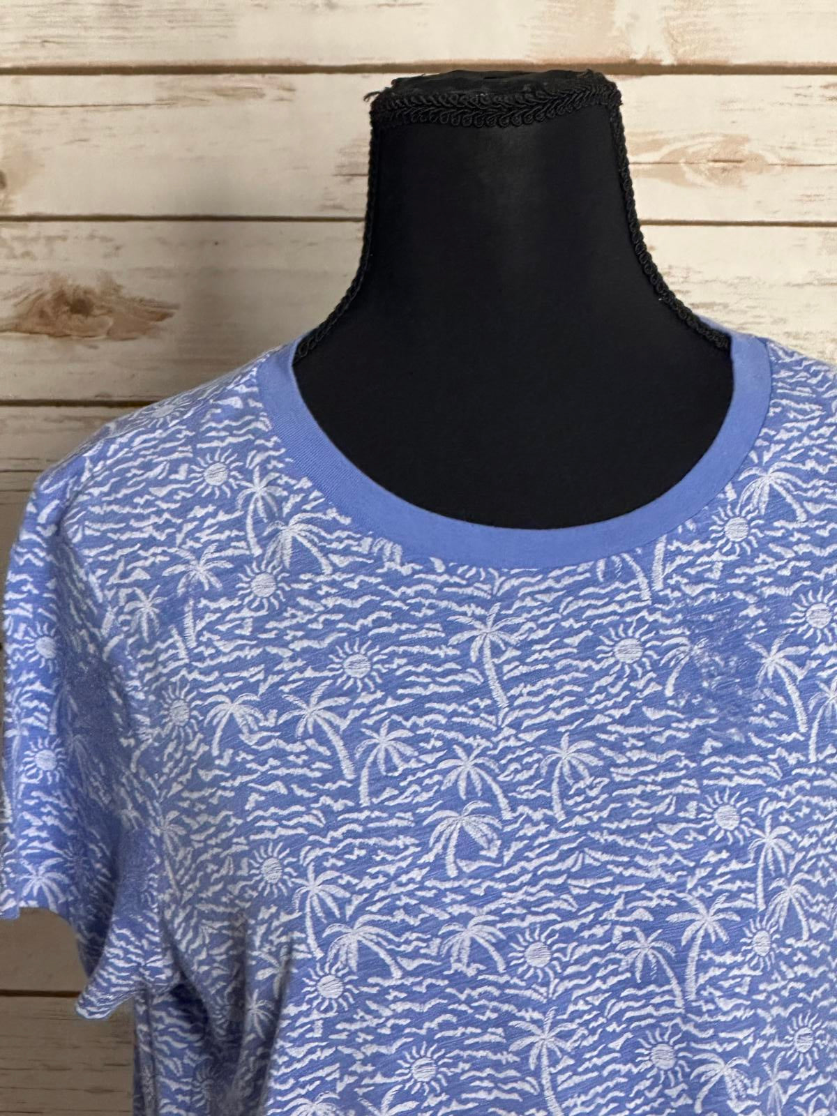 Marine Layer Swing Crew classic light blue/white short sleeve t-shirt Size Small