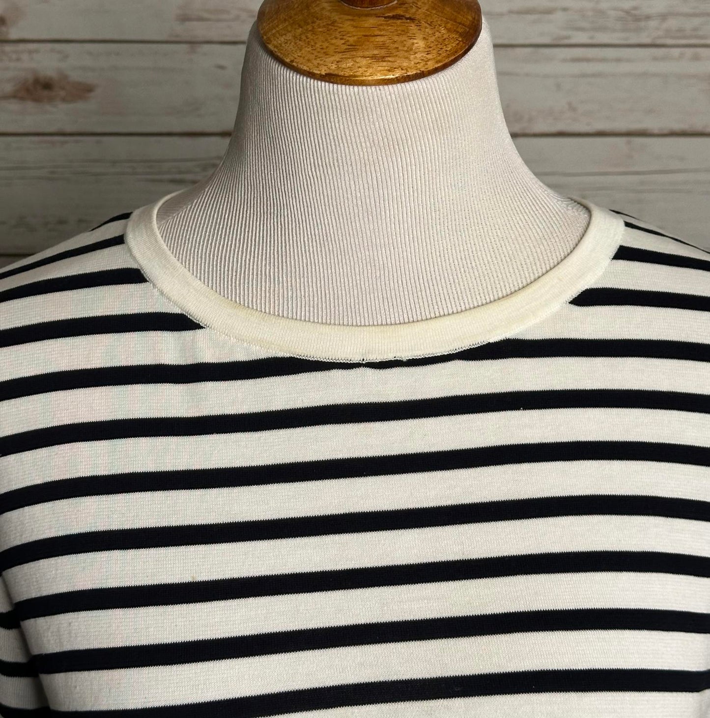 COS classic navy/white striped cotton/silk 3/4 length sleeve sweater Size Medium