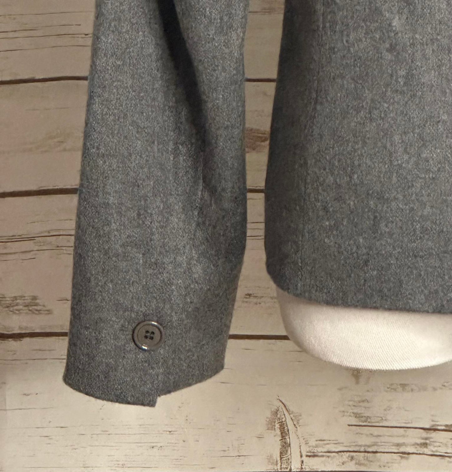 Worth New York classic corpcore grey wool-blend single-breasted blazer Size 10