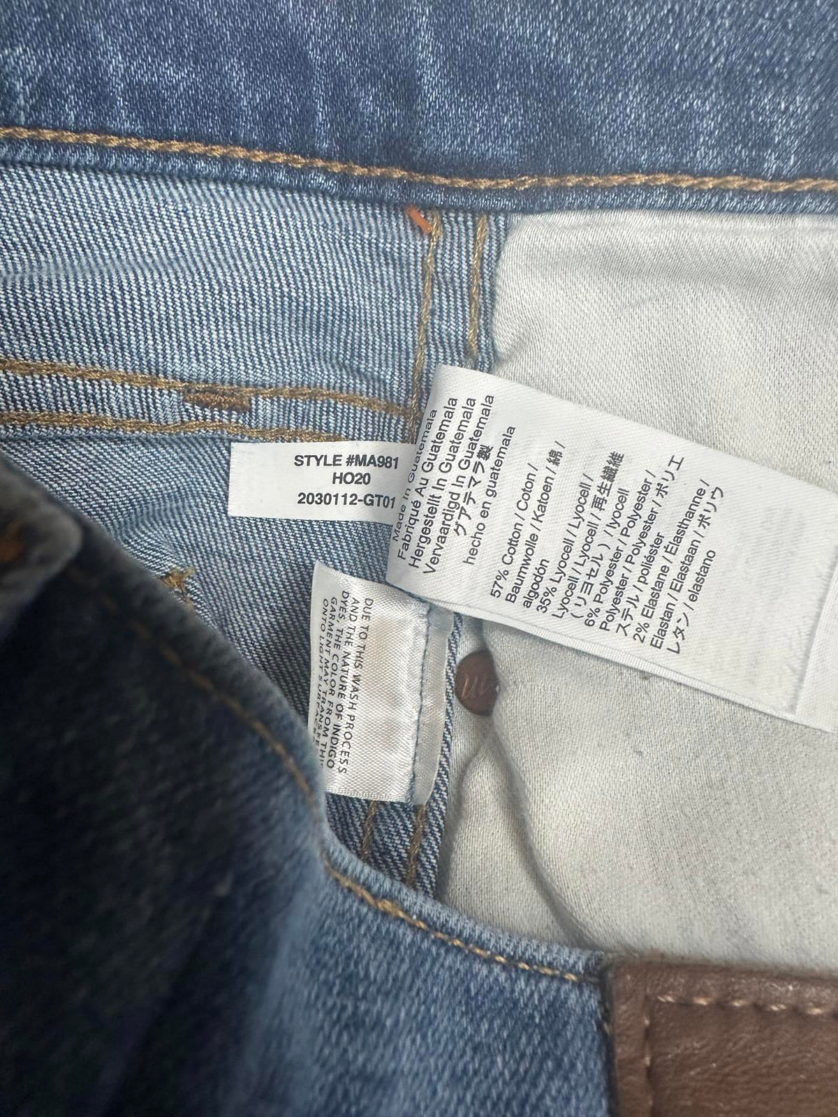 Madewell TENCEL medium wash 10" High-Rise button-front skinny jeans Size 28