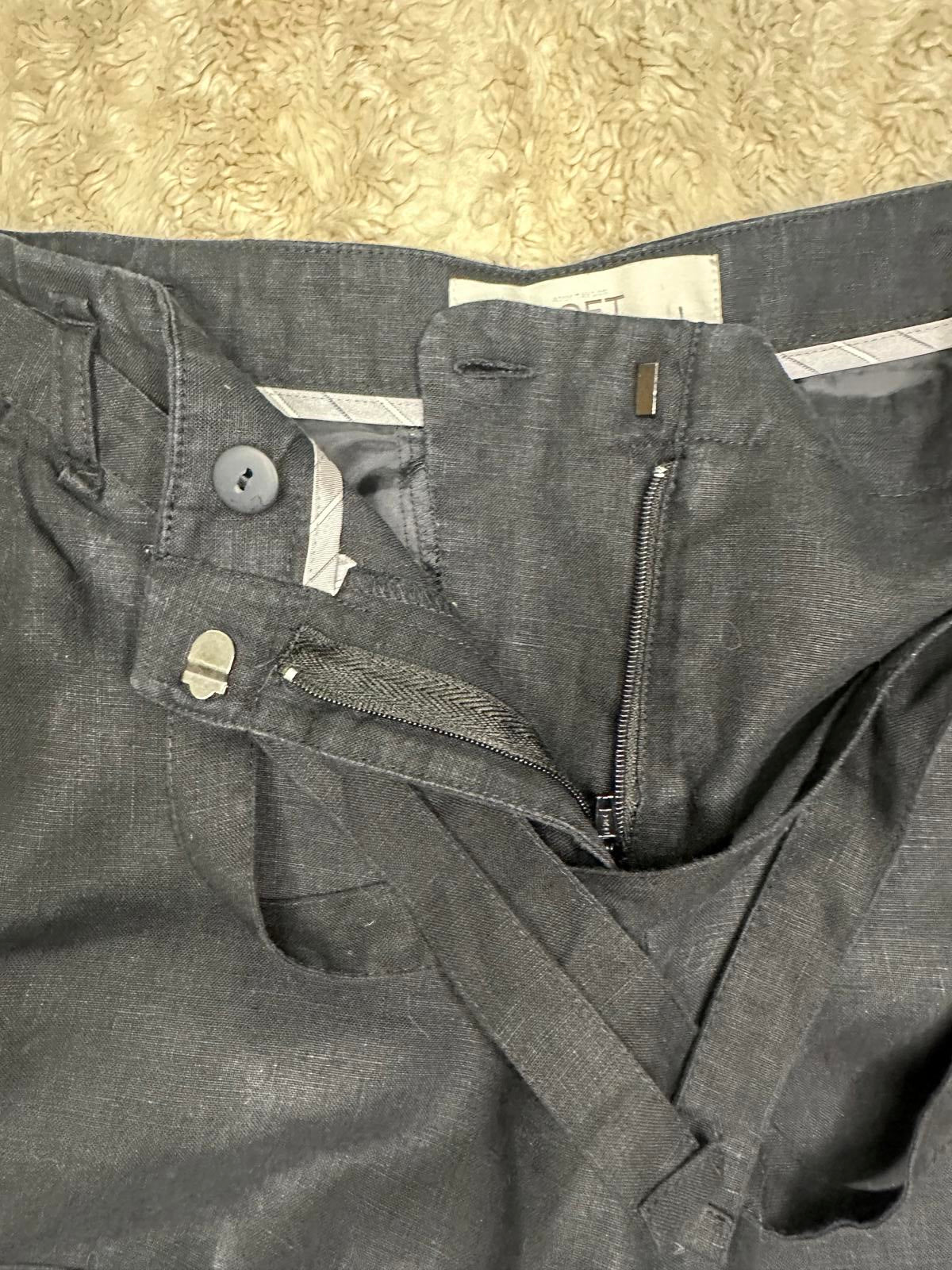LOFT classic casual black linen mid-rise belted cuffed shorts Size 2