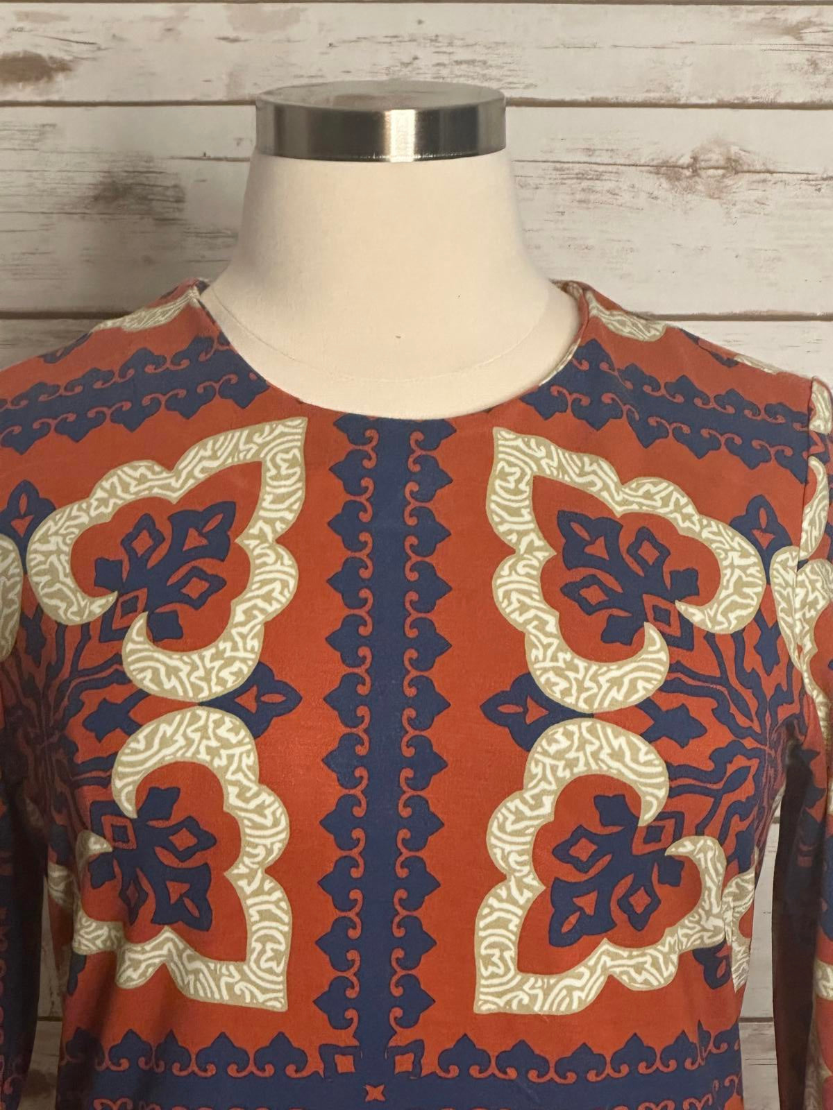 J. McLaughlin Devon Pinwheel Patch sheath dress Size XL