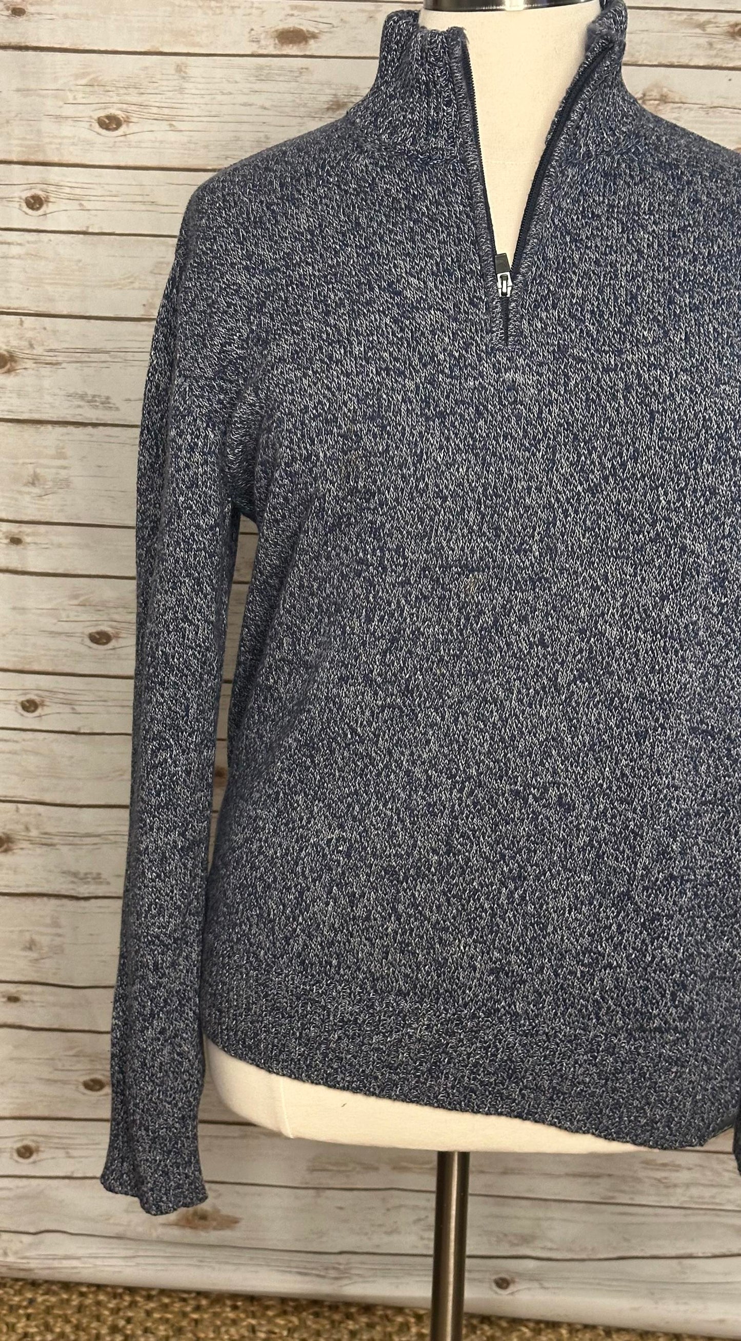 Eddie Bauer marled quarter zip mock neck sweater Size Large