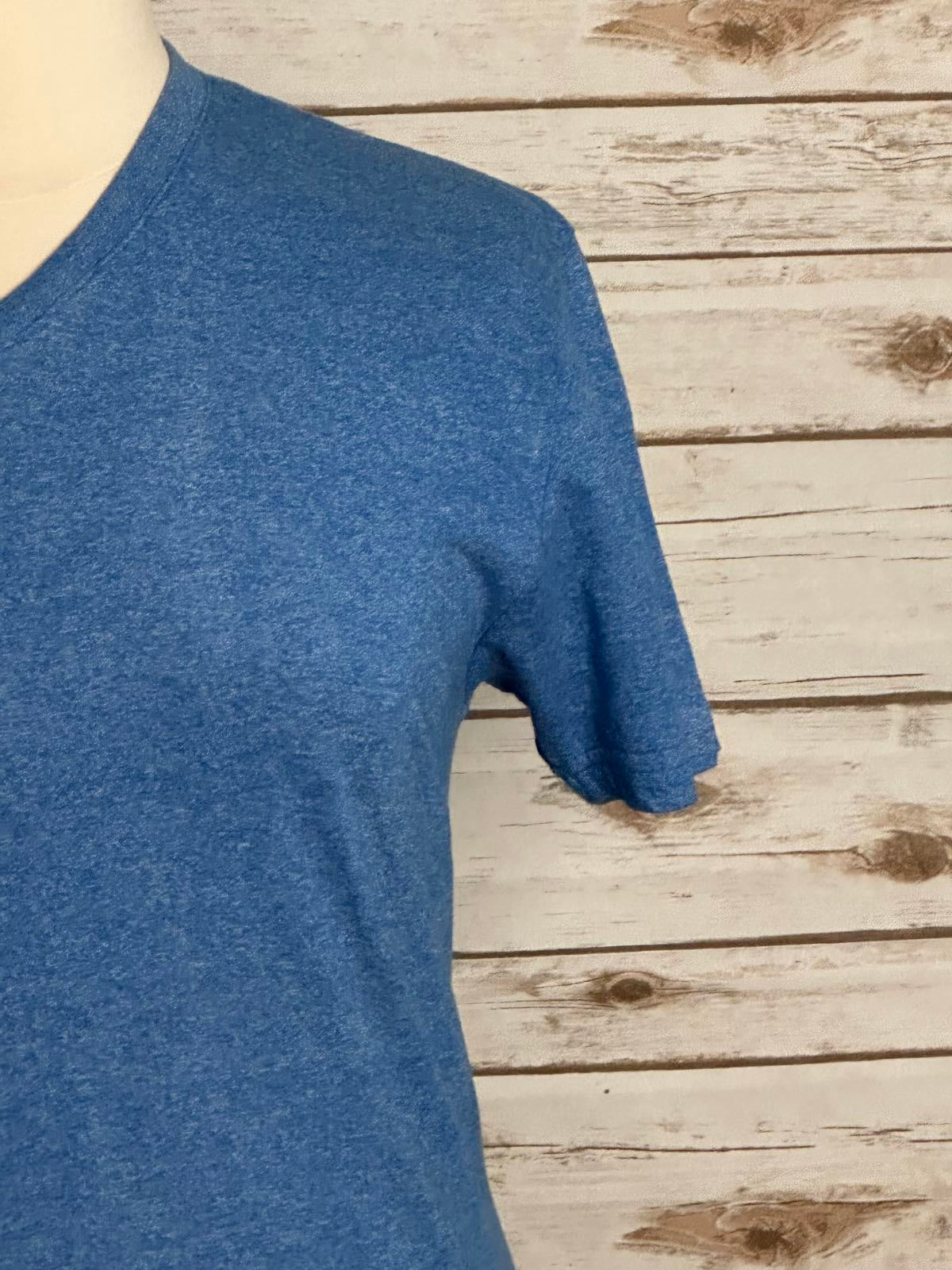 Alphabeta marled blue V-neck cotton-blend short sleeve t-shirt Size Large