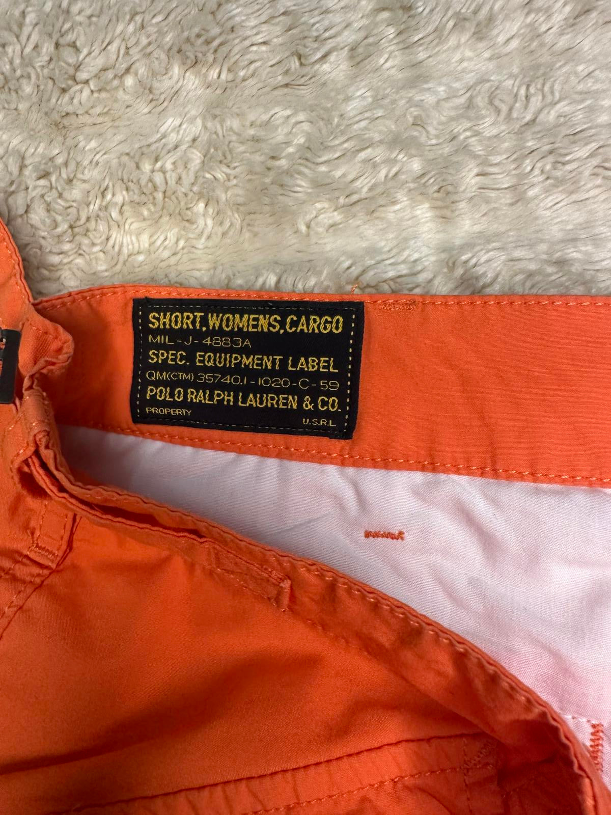 Polo Ralph Lauren casual preppy military orange cotton cargo shorts Size 6
