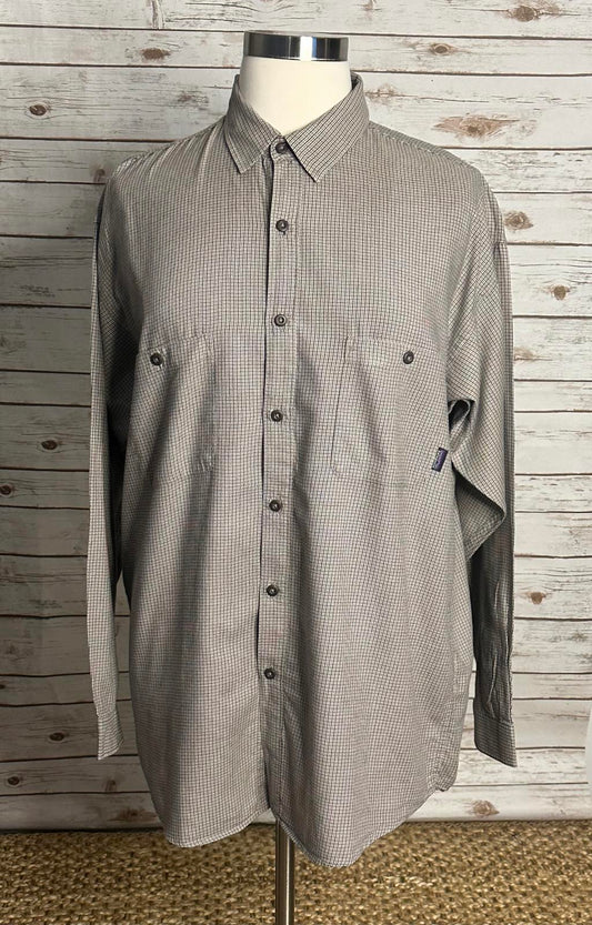 Patagonia classic gorpcore organic cotton plaid button-up shirt Size XL