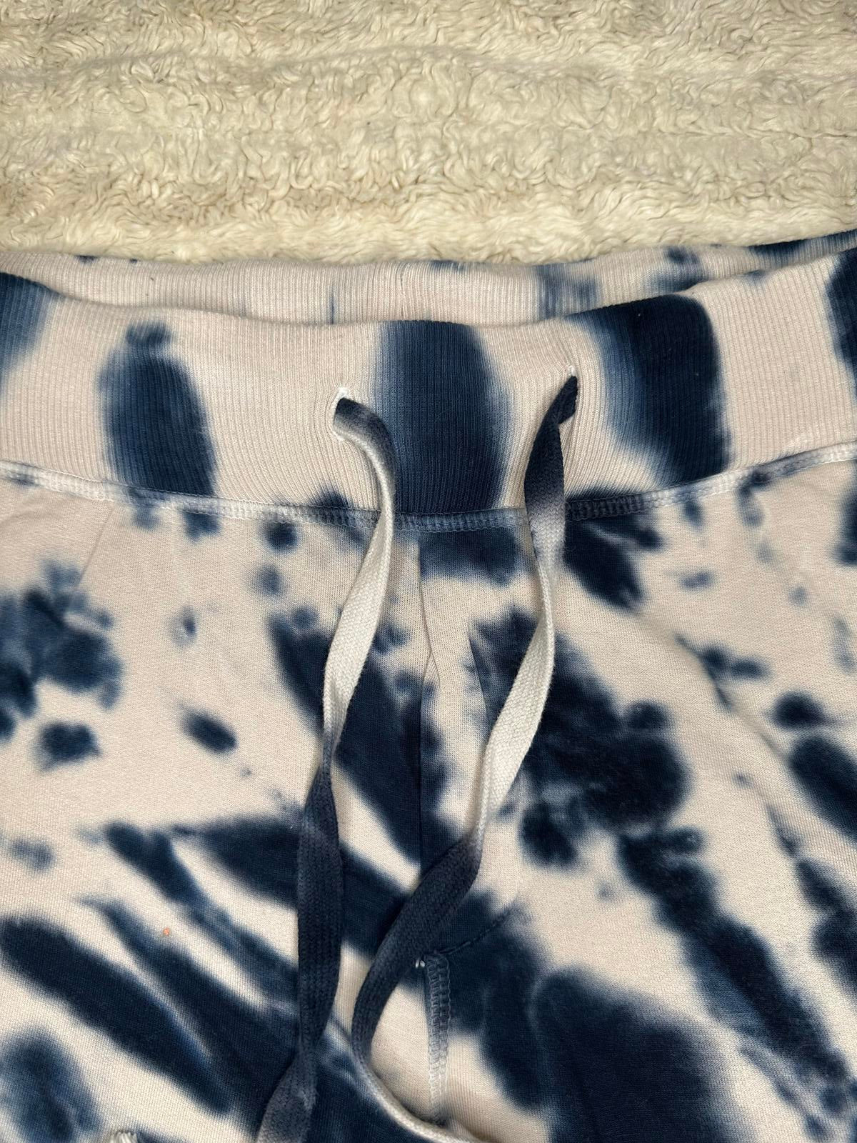 Young, Fabulous & Broke athleisure teal/cream tie-dyed joggers Size Large