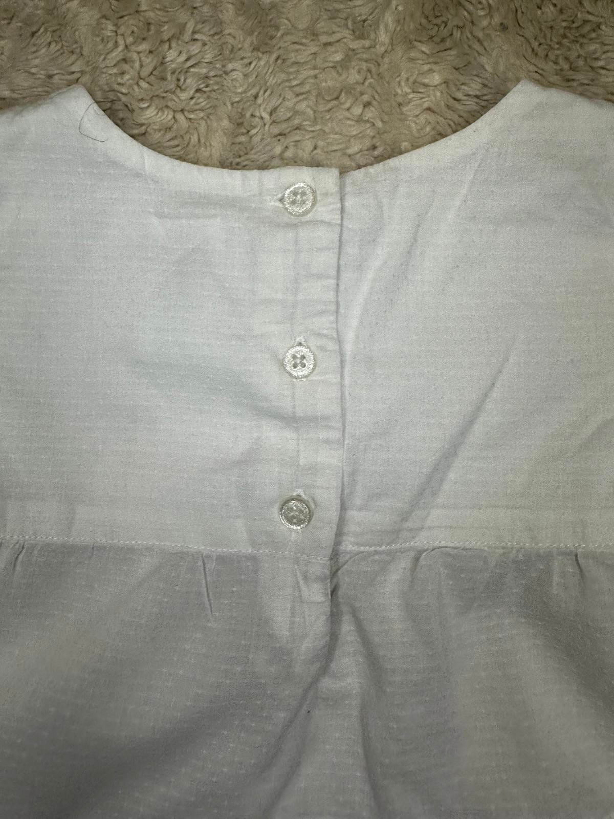 Gymboree white swiss dot cotton floral short sleeve tiered top Size 2T
