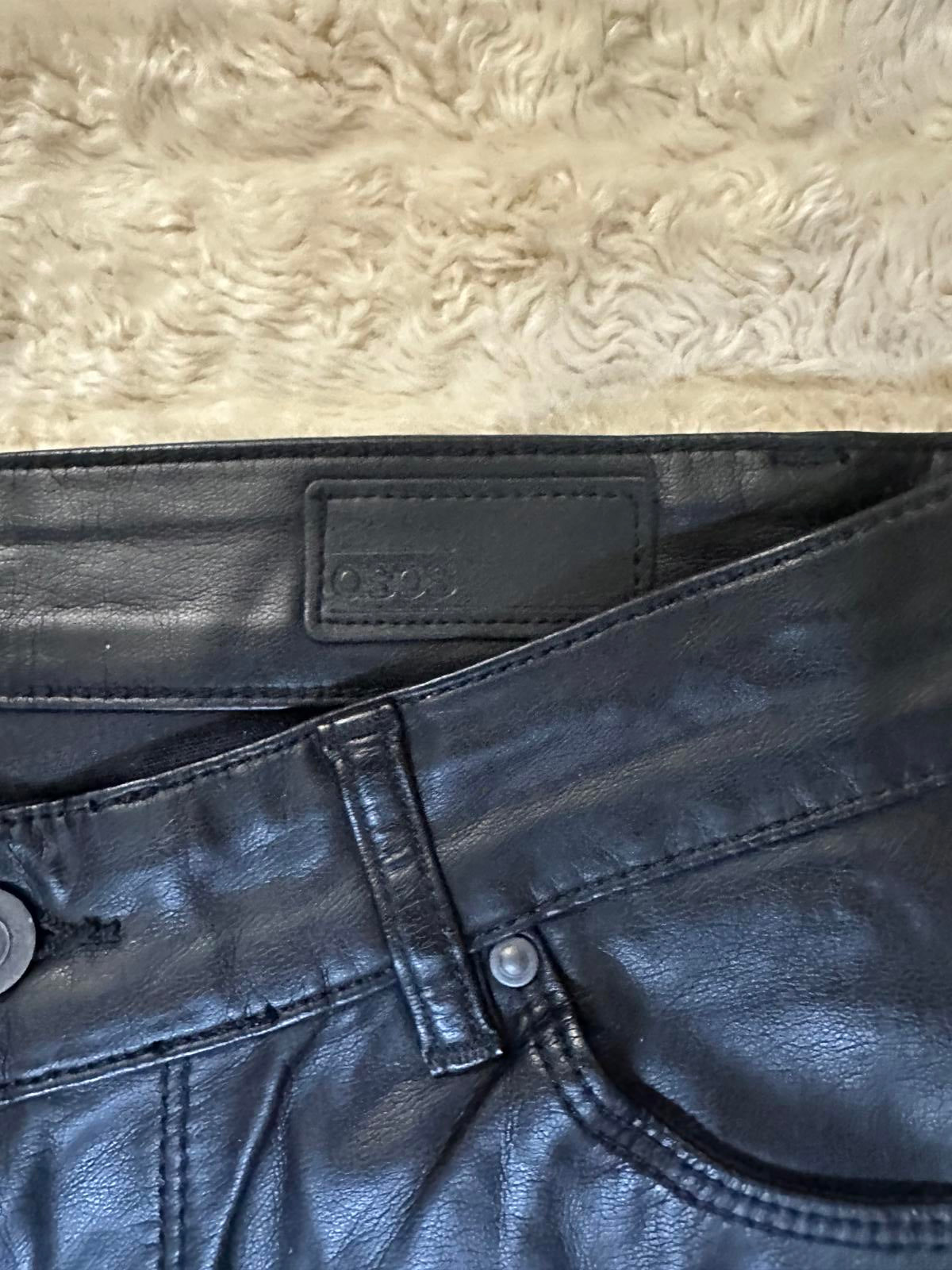 ASOS black/white striped faux leather striped motorcycle racing pants Size 30x30
