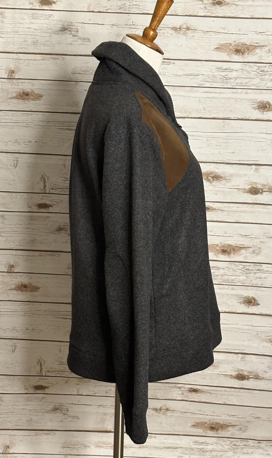 Tommy Hilfiger gray shawl collar fleece ribbed knit pullover sweater Size Medium