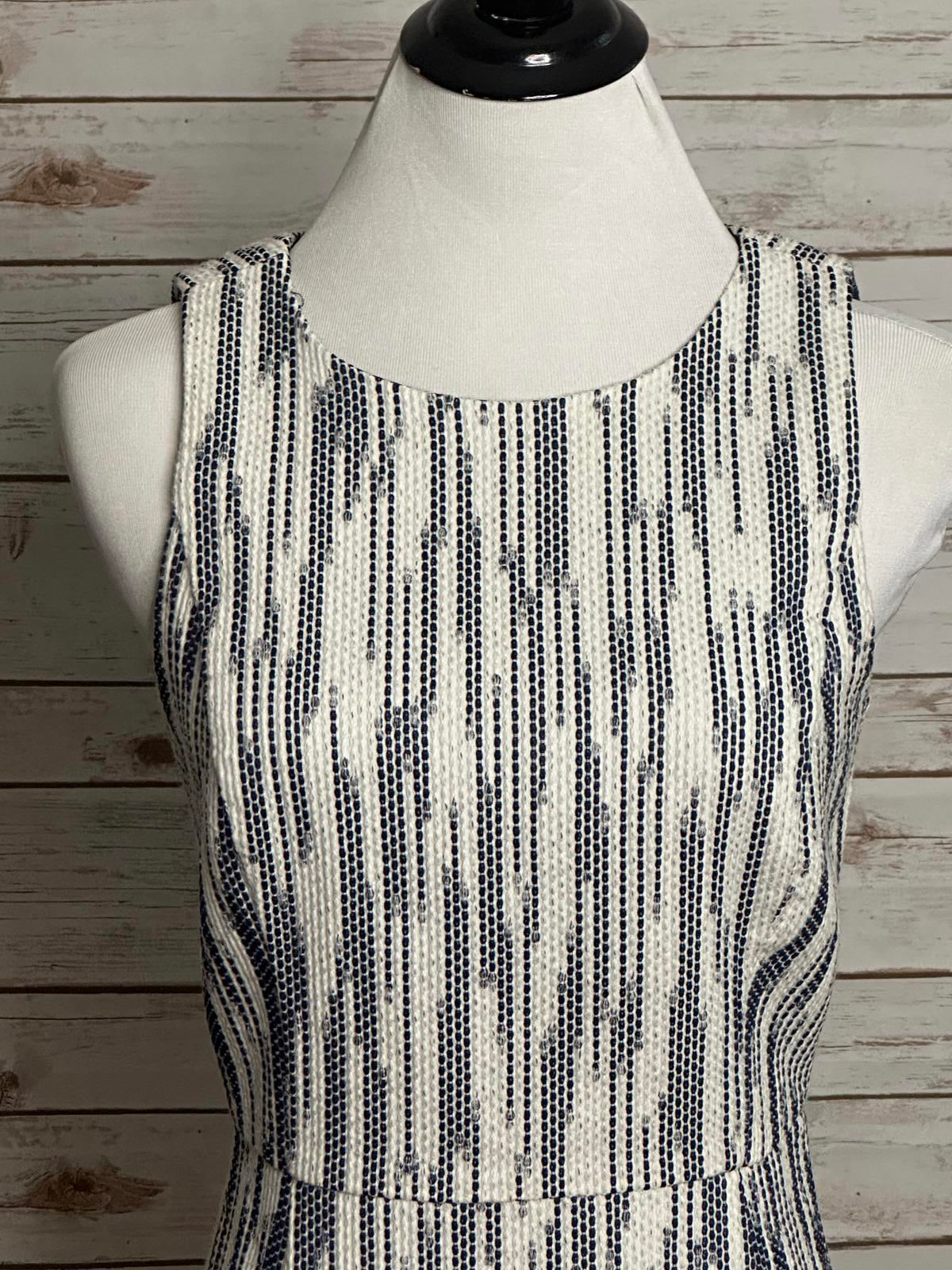 J. Crew navy/cream office siren Italian tweed sleeveless sheath dress Size 2