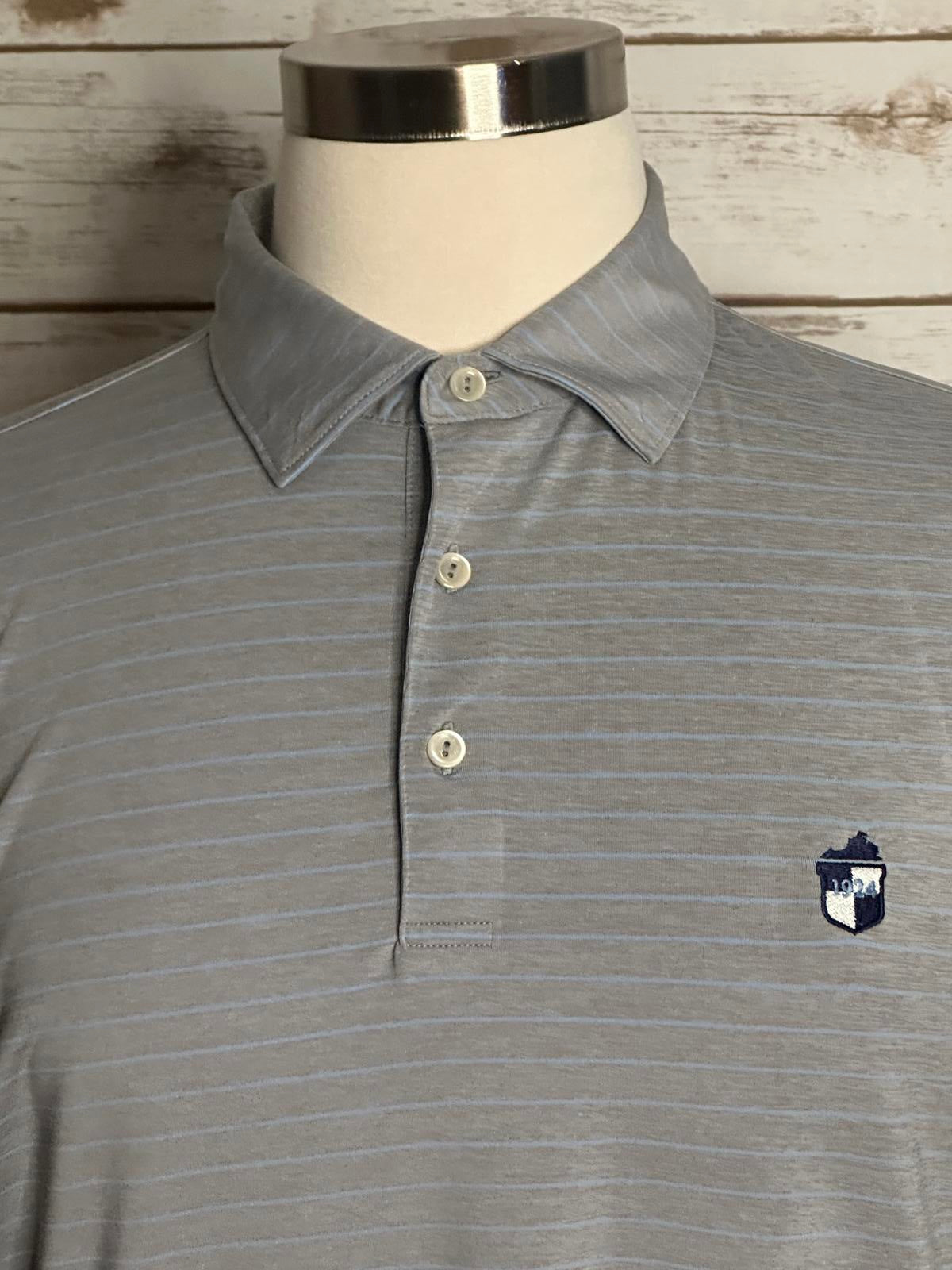 Bella Haven Country Club Peter Millar striped short sleeve polo shirt Size Large