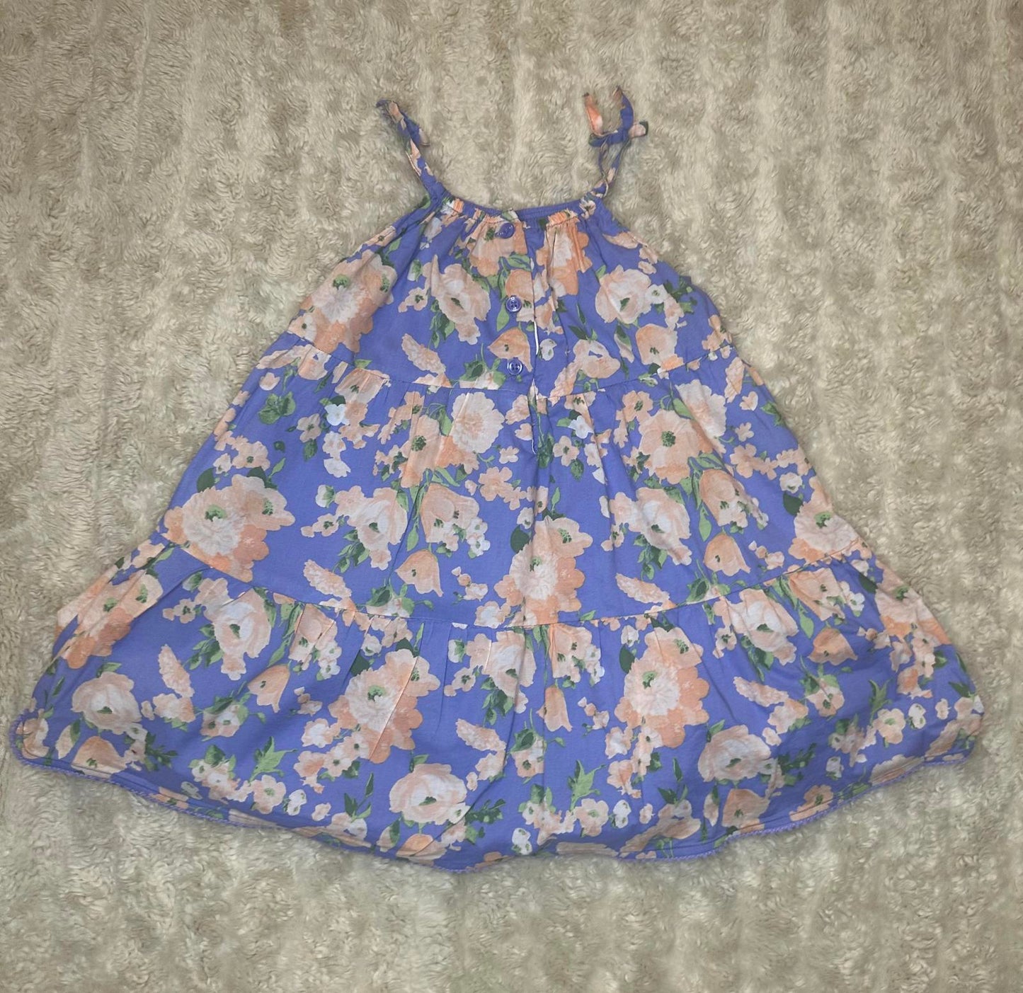 Janie & Jack purple/peach/green The Wanderer cotton floral sundress Size 2T