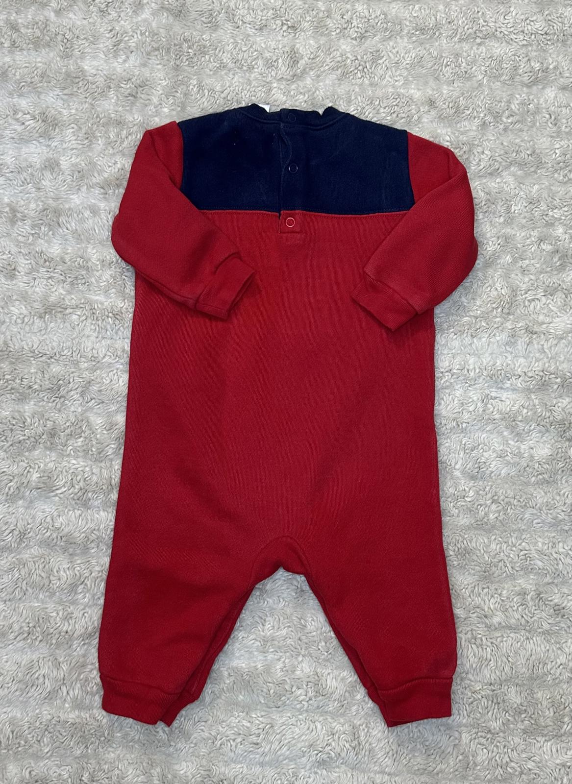 Ralph Lauren classic cotton red/navy blue colorblock one-piece Size 6M