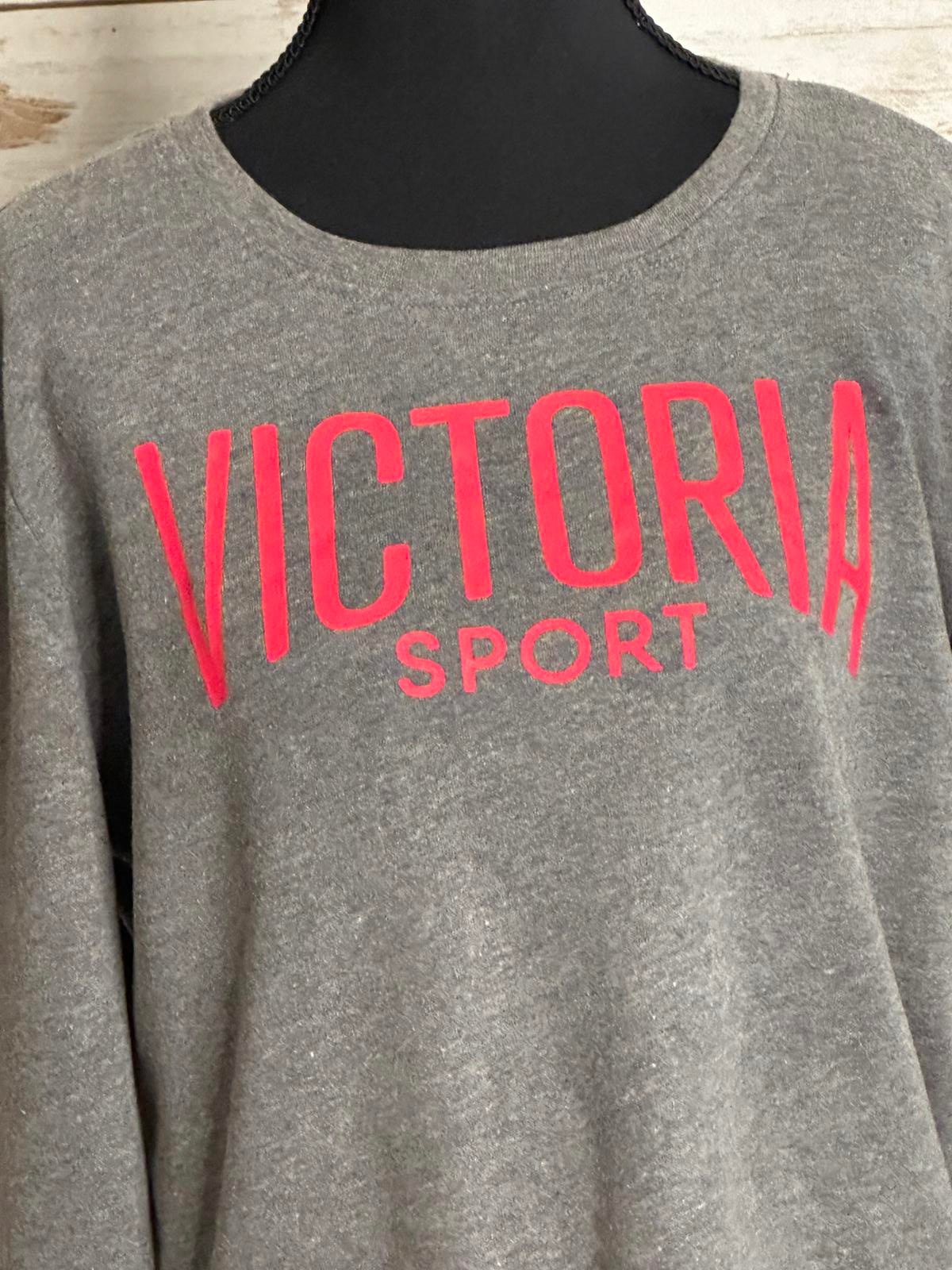 Victoria Sport activewear grey lightweight long sleeve sweatshirt Size Small