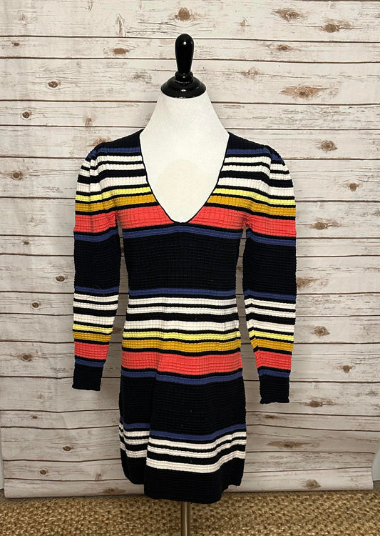Free People multicolored Gidget sweater striped V-neck minidress Size XS